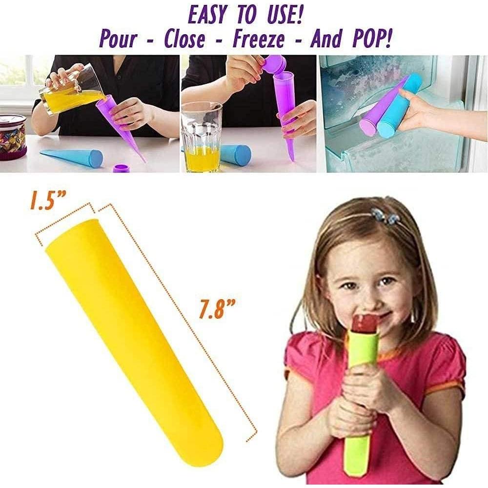 Moldes de Paletas de Silicona iNeibo - Set de 10 - Grado Alimenticio