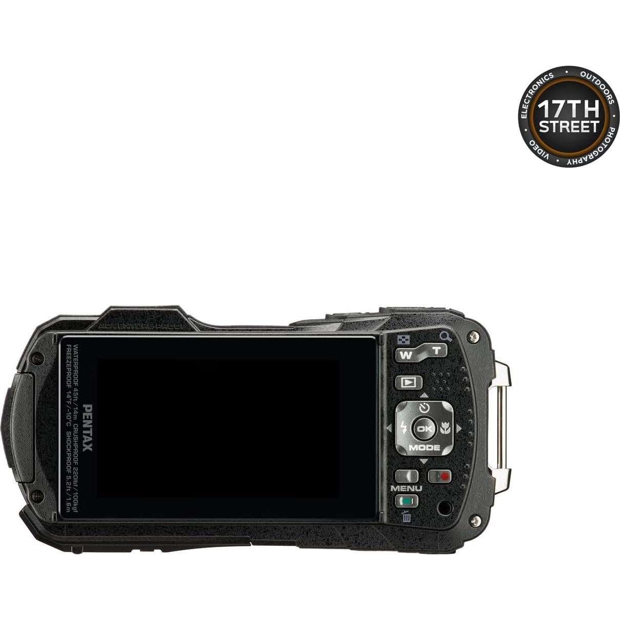 Cámara Digital Impermeable Pentax WG-90 16MP Negro + 32GB