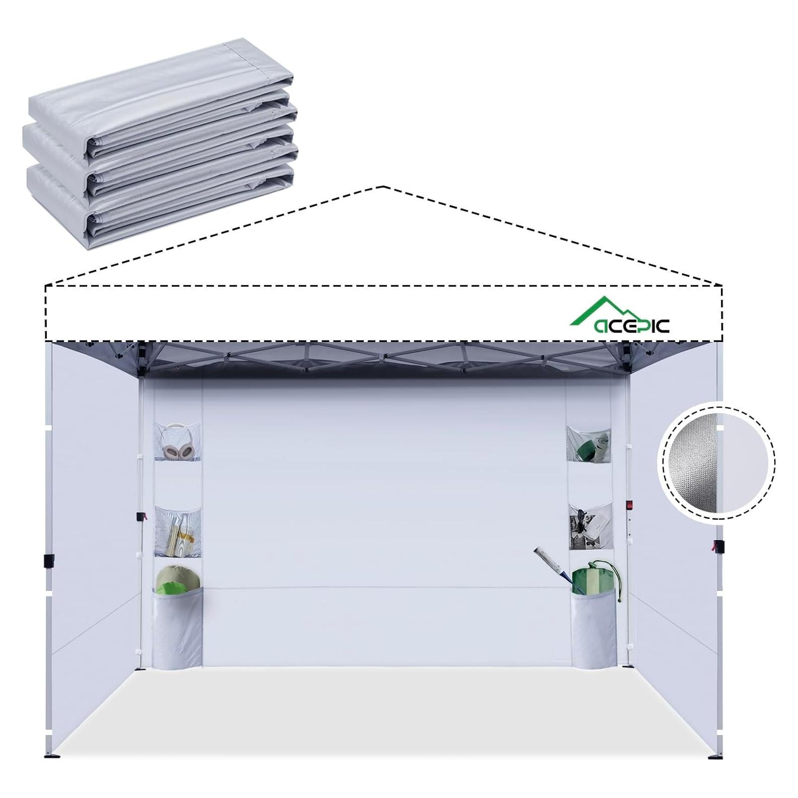 Paredes Laterales para Carpa 10x10 Acepic, Impermeables UV