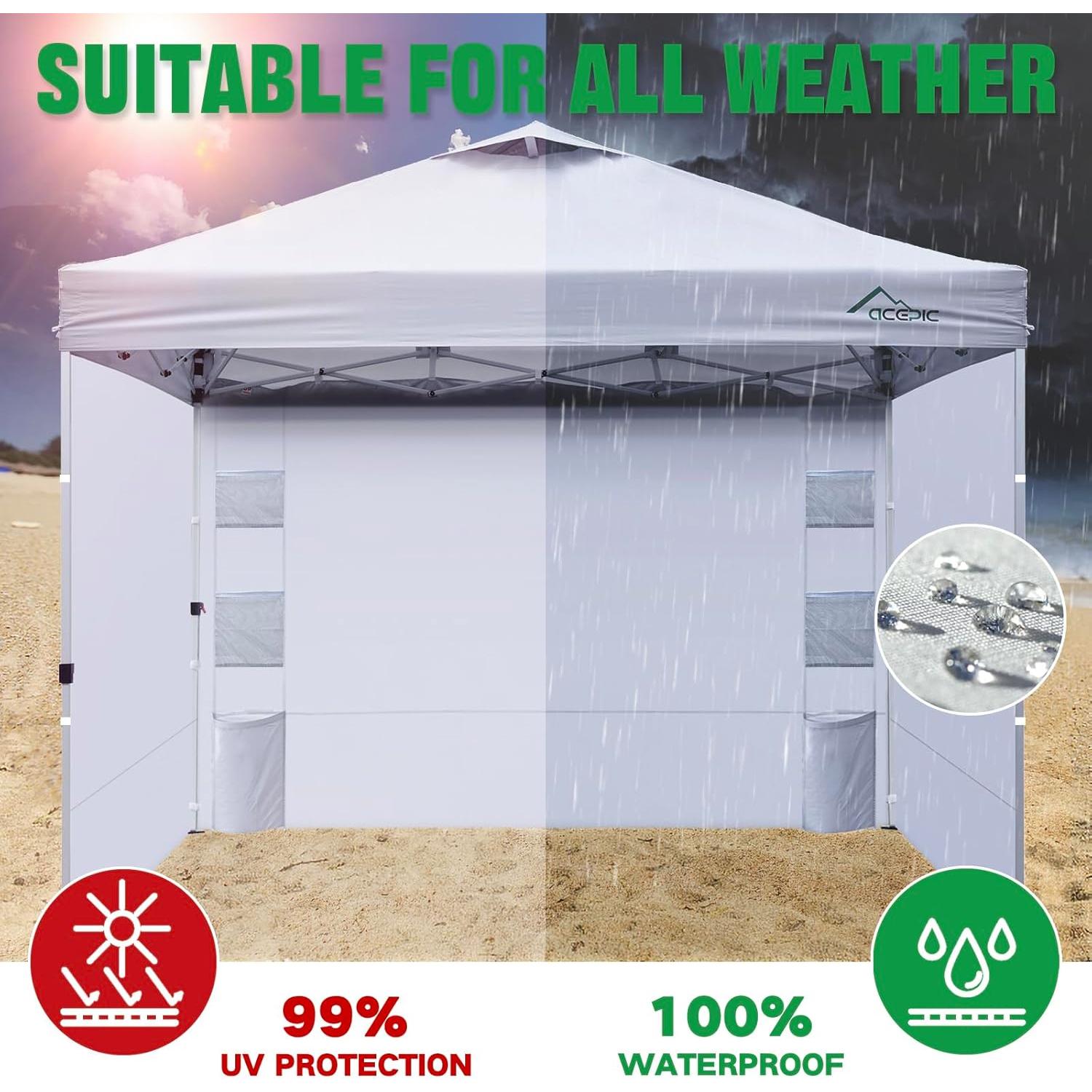 Paredes Laterales para Carpa 10x10 Acepic, Impermeables UV