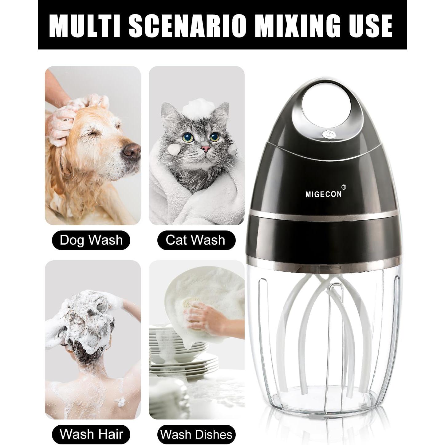 Batidora de Pie Eléctrica MIGECON 0.9L Gris Oscuro Recargable