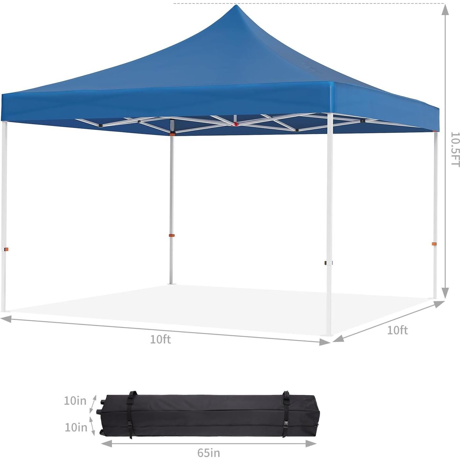 Carpa Plegable OutdoorVibe 3 Paredes Laterales 10x10m Azul Marino