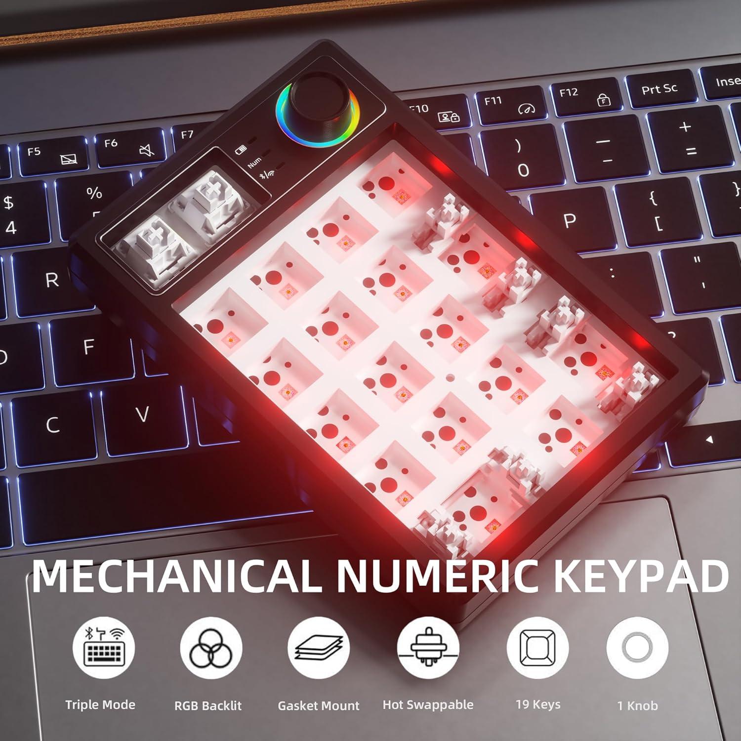 Teclado Numérico Inalámbrico K19 Bluetooth RGB 331g