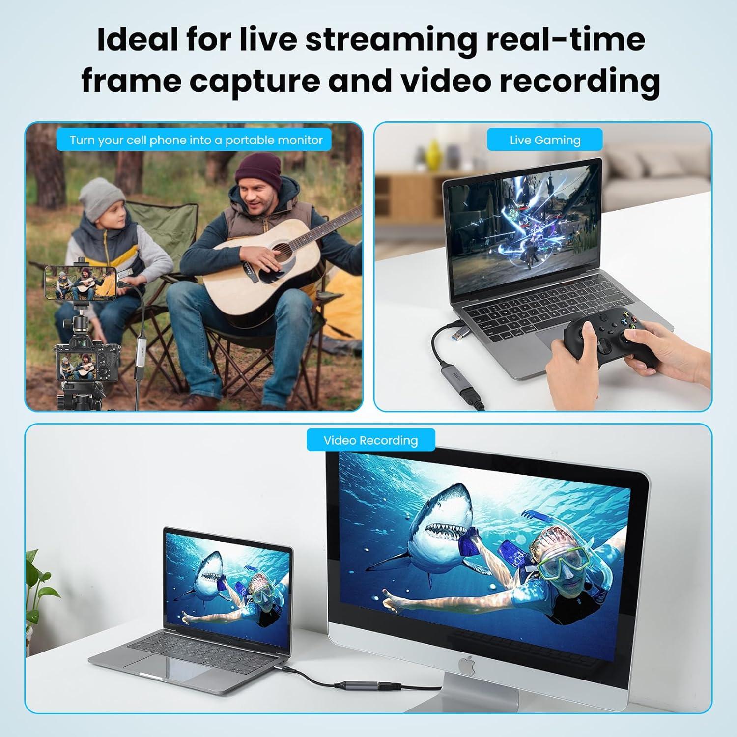 Tarjeta de Captura ELUTENG 4K HDMI a 1080P USB-C/USB-A