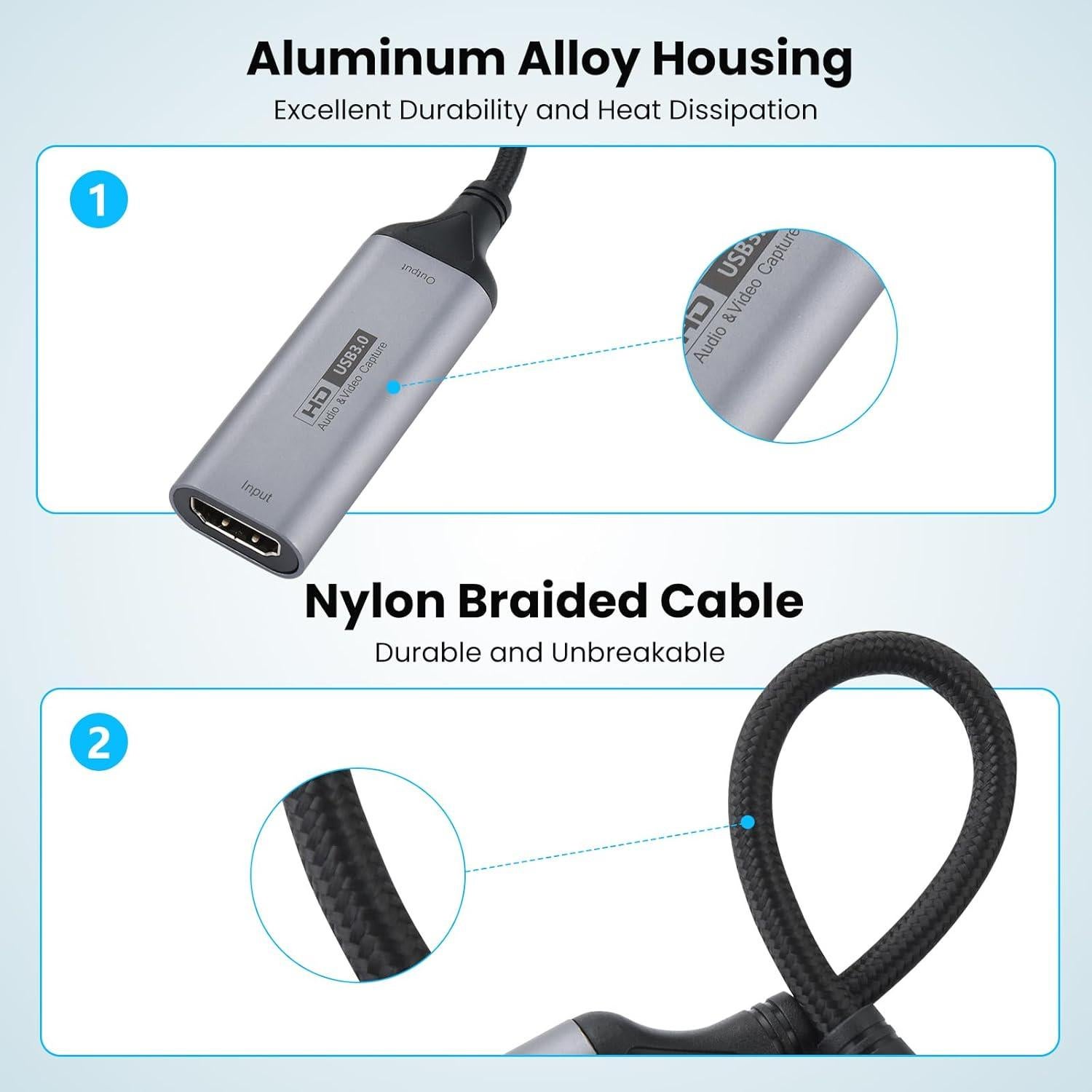 Tarjeta de Captura ELUTENG 4K HDMI a 1080P USB-C/USB-A