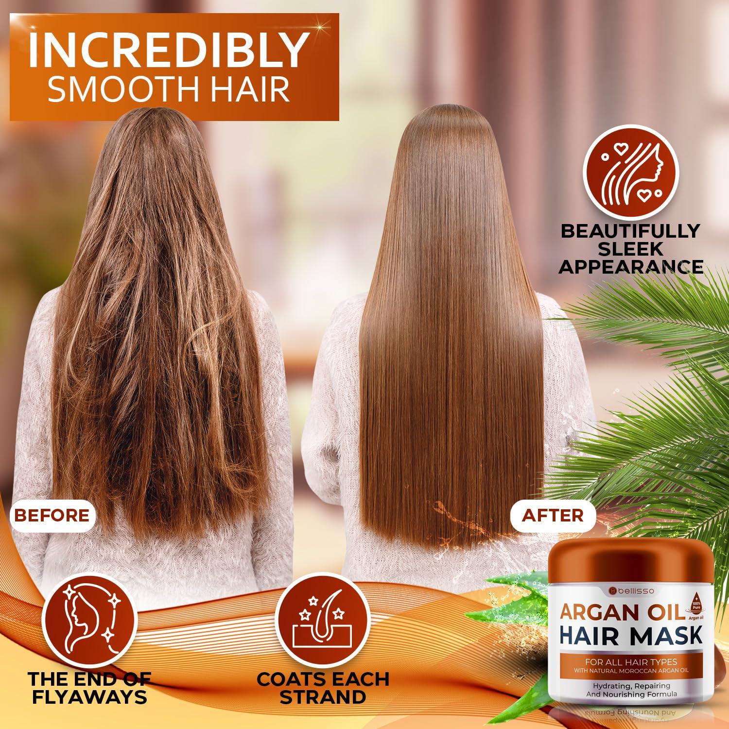 Mascarilla Hidratante Bellisso Aceite de Argán 308g - Cabello Seco