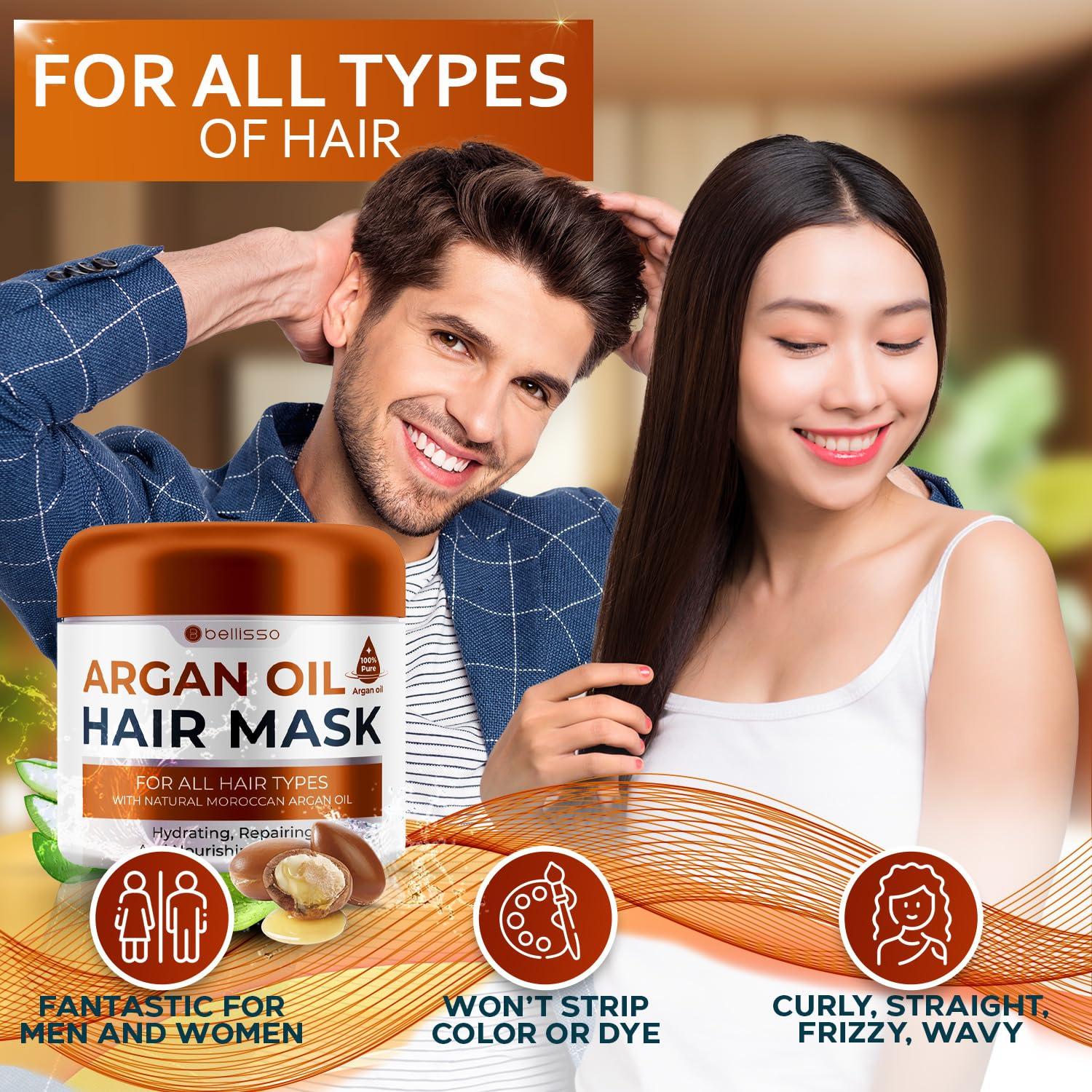 Mascarilla Hidratante Bellisso Aceite de Argán 308g - Cabello Seco