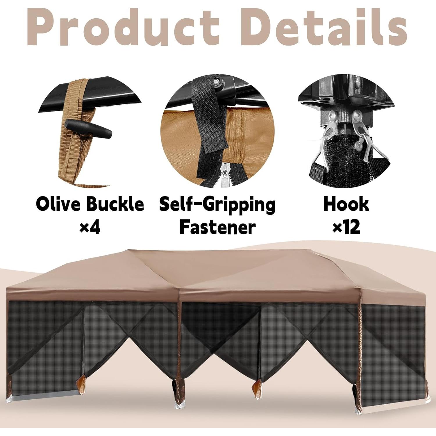 Paneles Laterales de Malla para Mosquitos MQoutdoor 10x20 pies