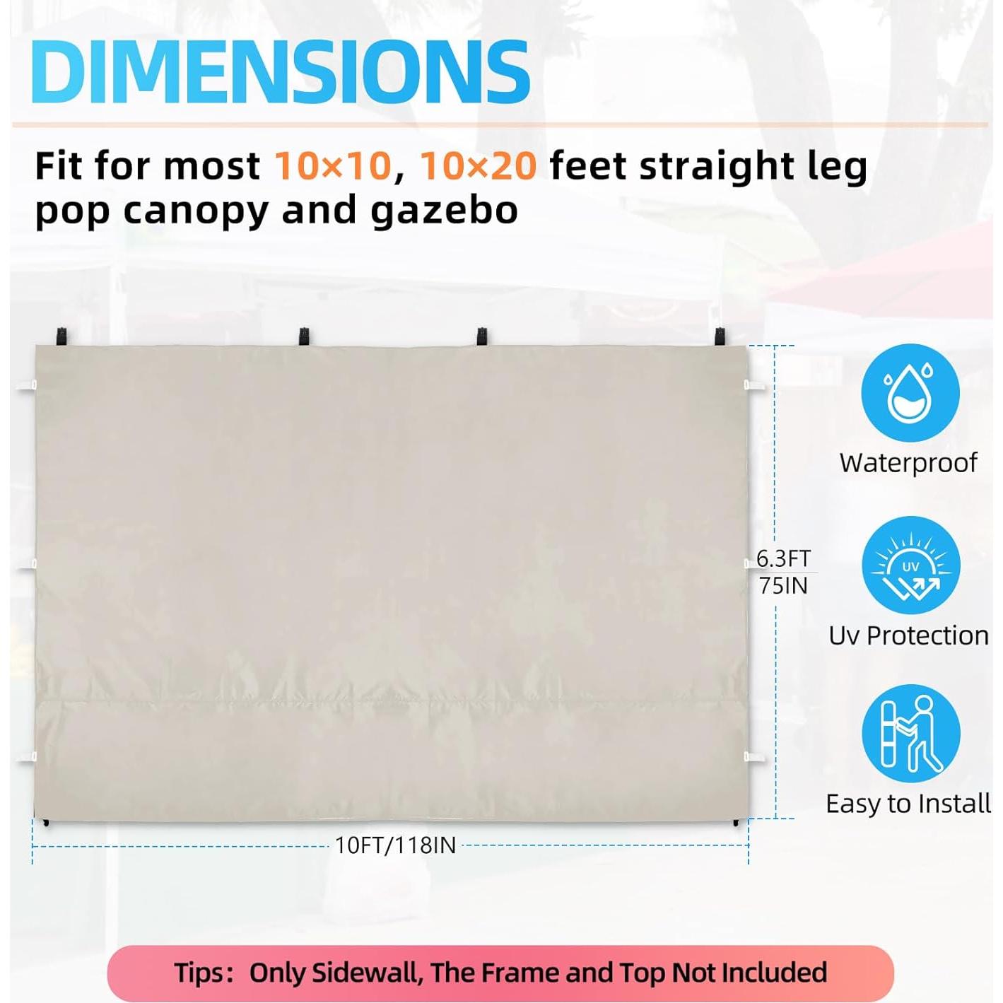 Pared Lateral Toldo Joramoy 10x10 Beige Impermeable UV