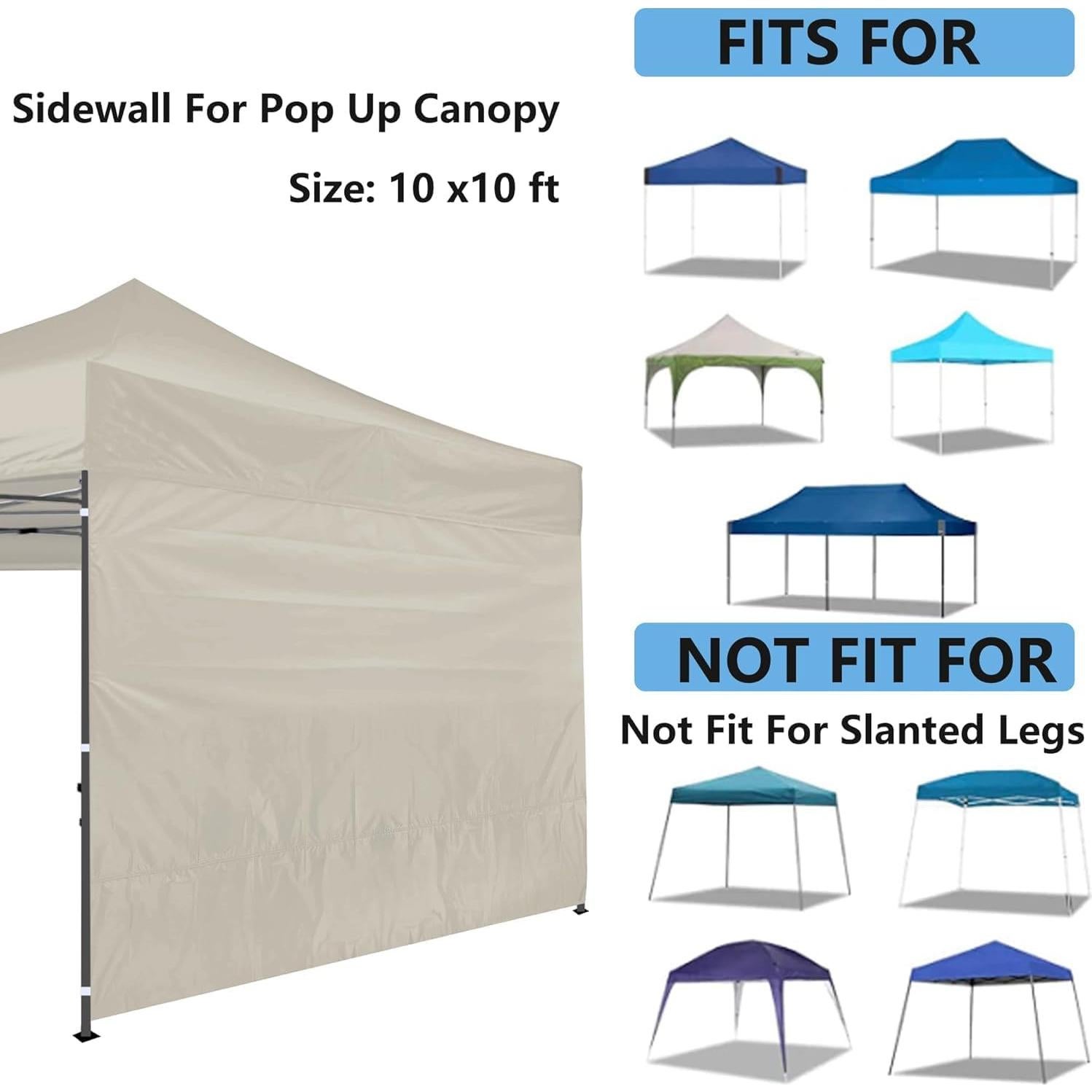 Pared Lateral Toldo Joramoy 10x10 Beige Impermeable UV