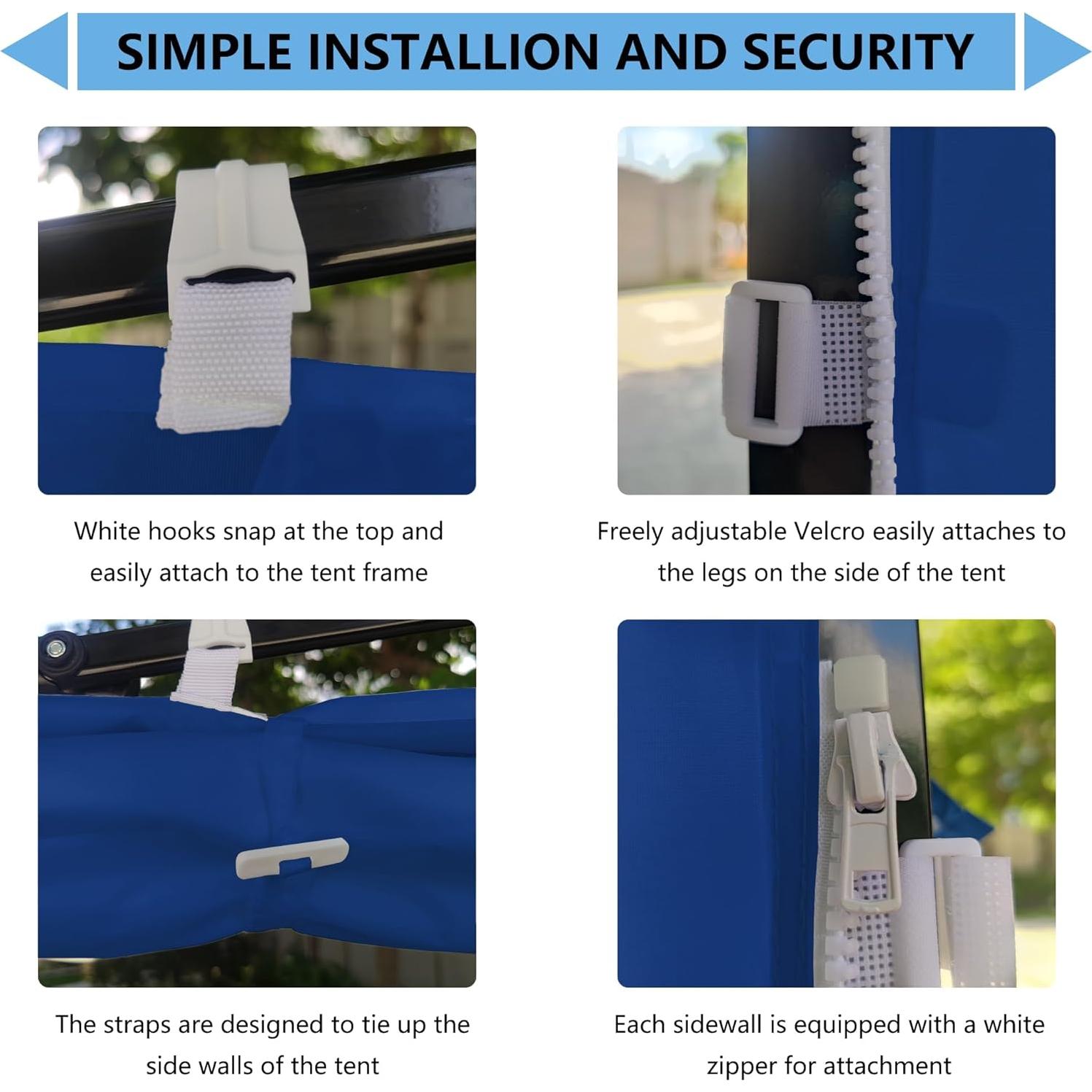 Pared Lateral Toldo Joramoy 10x10 Azul Impermeable UV