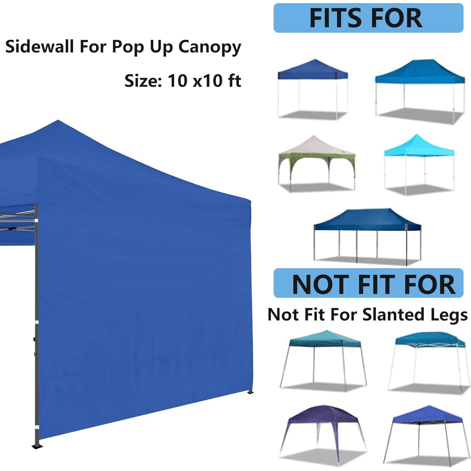 Pared Lateral Toldo Joramoy 10x10 Azul Impermeable UV