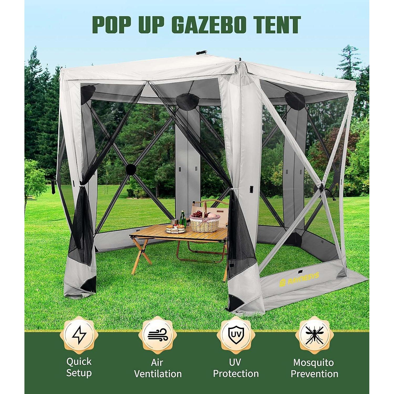 Carpa Gazebo Plegable Raynesys 2.9x2.9m para 6-8 Personas