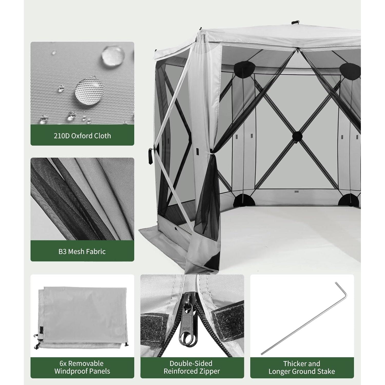 Carpa Gazebo Plegable Raynesys 2.9x2.9m para 6-8 Personas