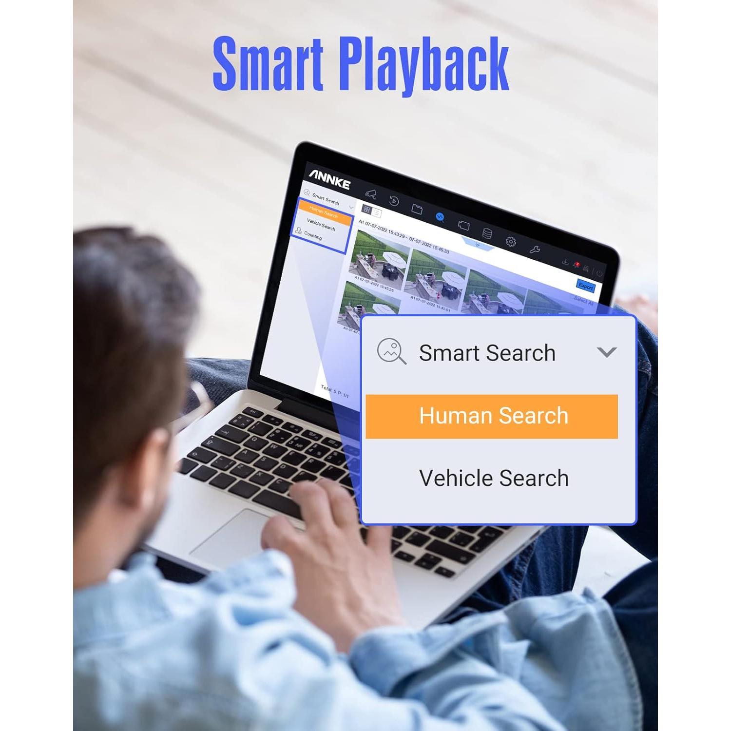 DVR de Seguridad ANNKE 8CH H.265+ Detección AI Acceso Remoto