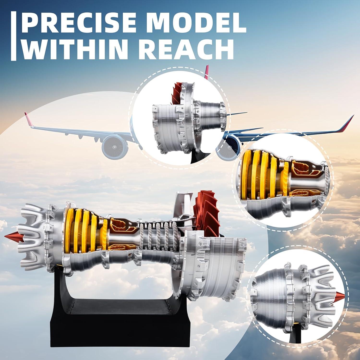 Modelo Motor Turbofan TR900 Pktiugf 20x12x13 cm Juguete