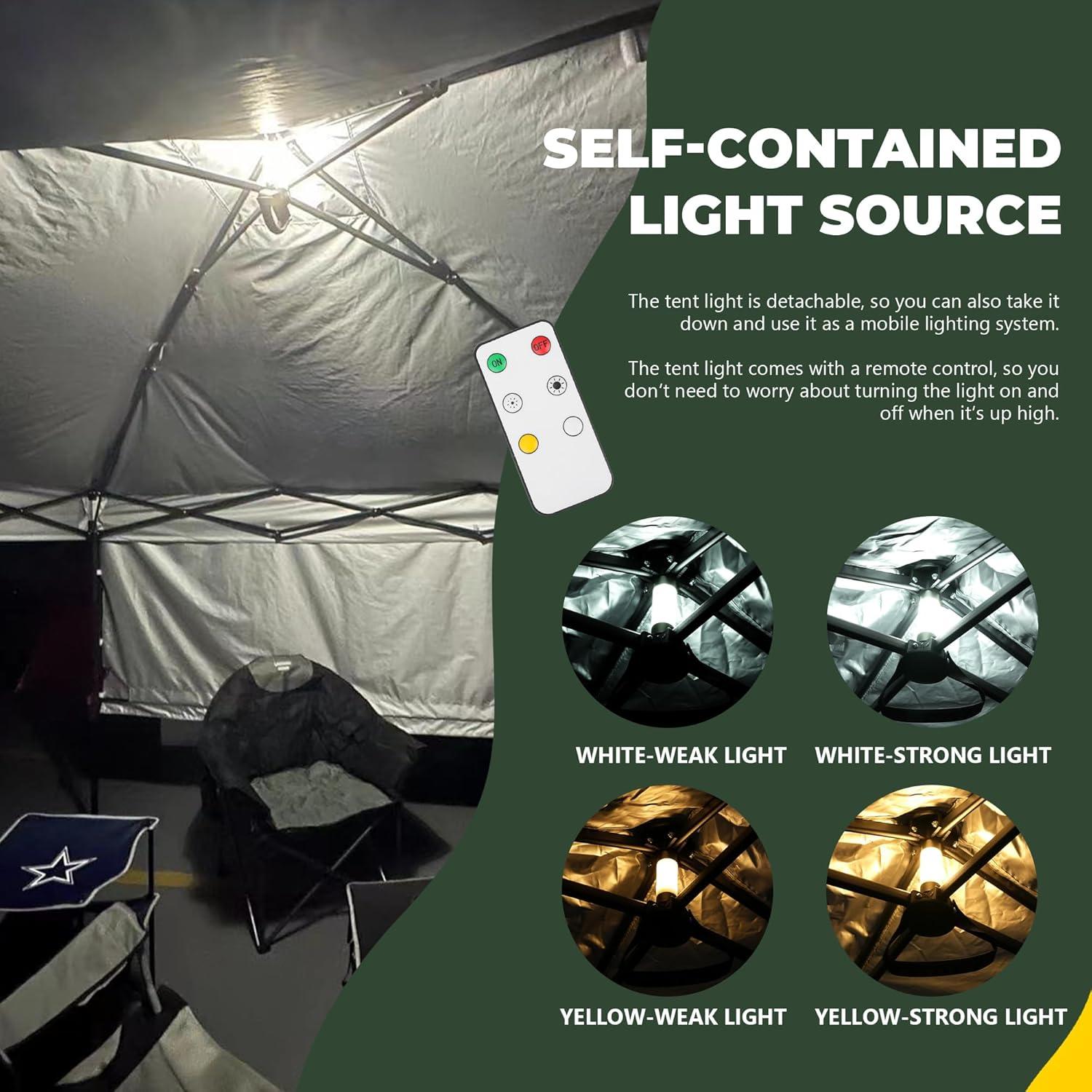 Carpa Plegable 3.05x3.05m MordenApe con Luz Mejorada