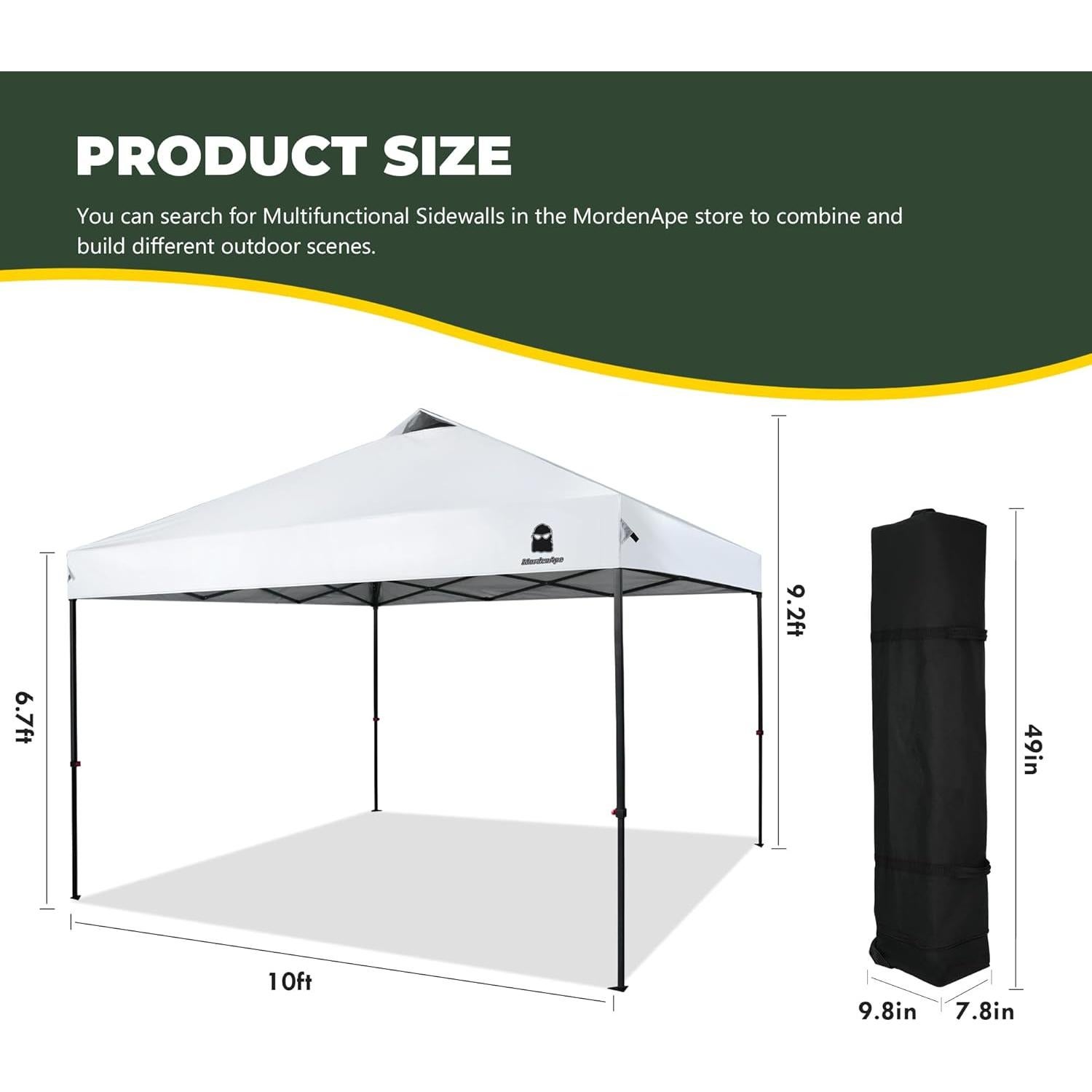 Carpa Plegable 3.05x3.05m MordenApe con Luz Mejorada