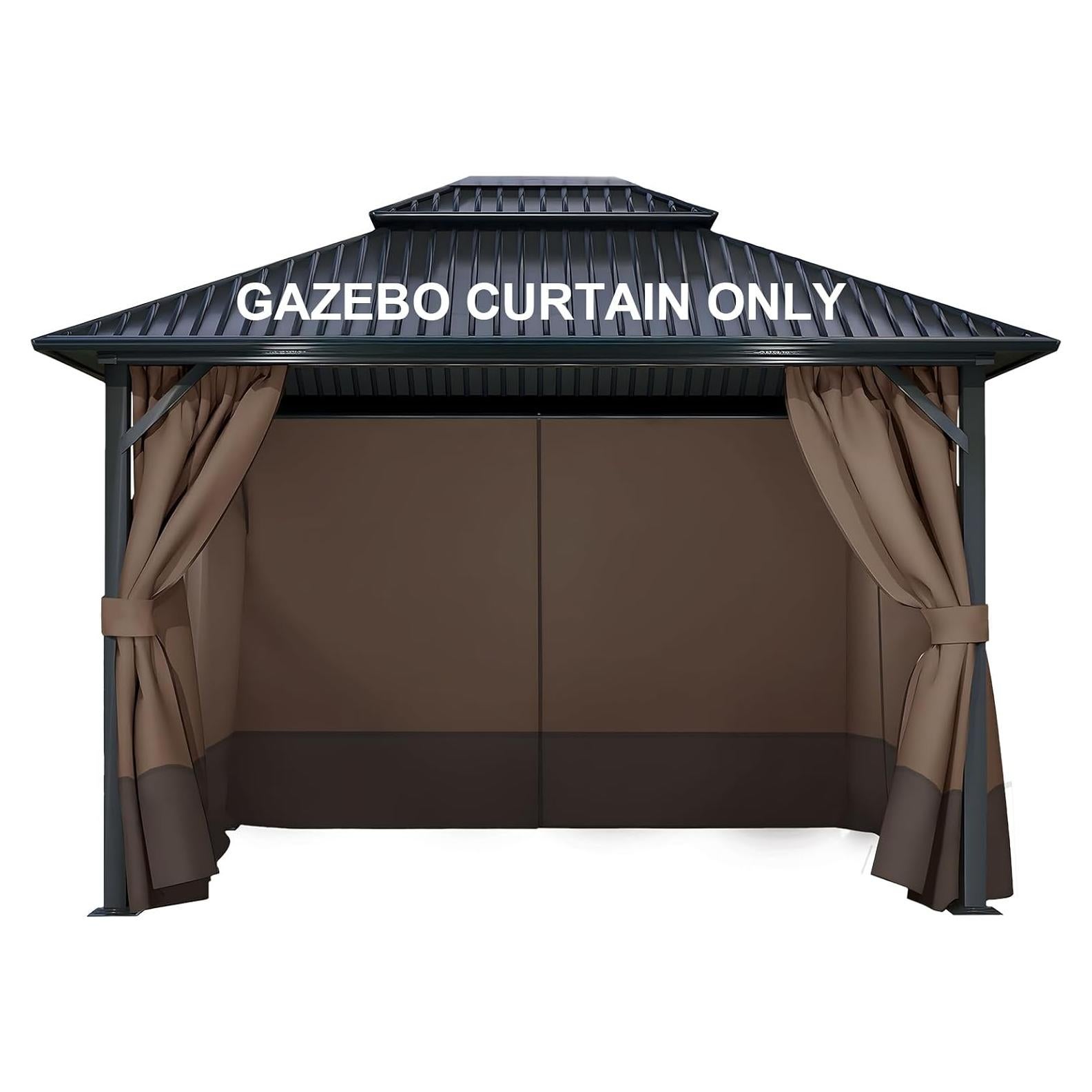 Cortinas de Reemplazo para Gazebo COWVIE 4 Paneles 3.05m x 3.66m