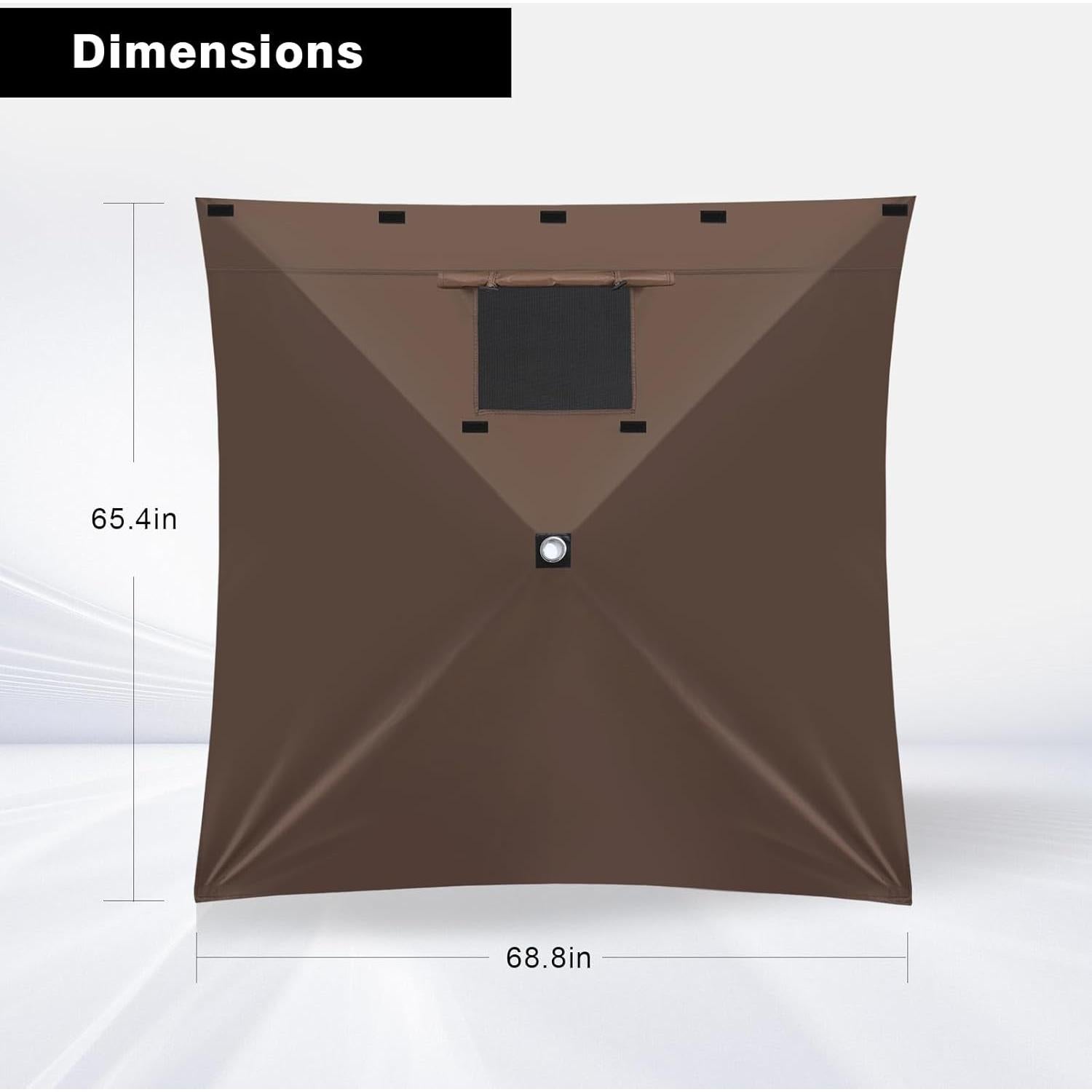 Panel Lateral MASTERCANOPY 150x172 cm Marrón con Ventana