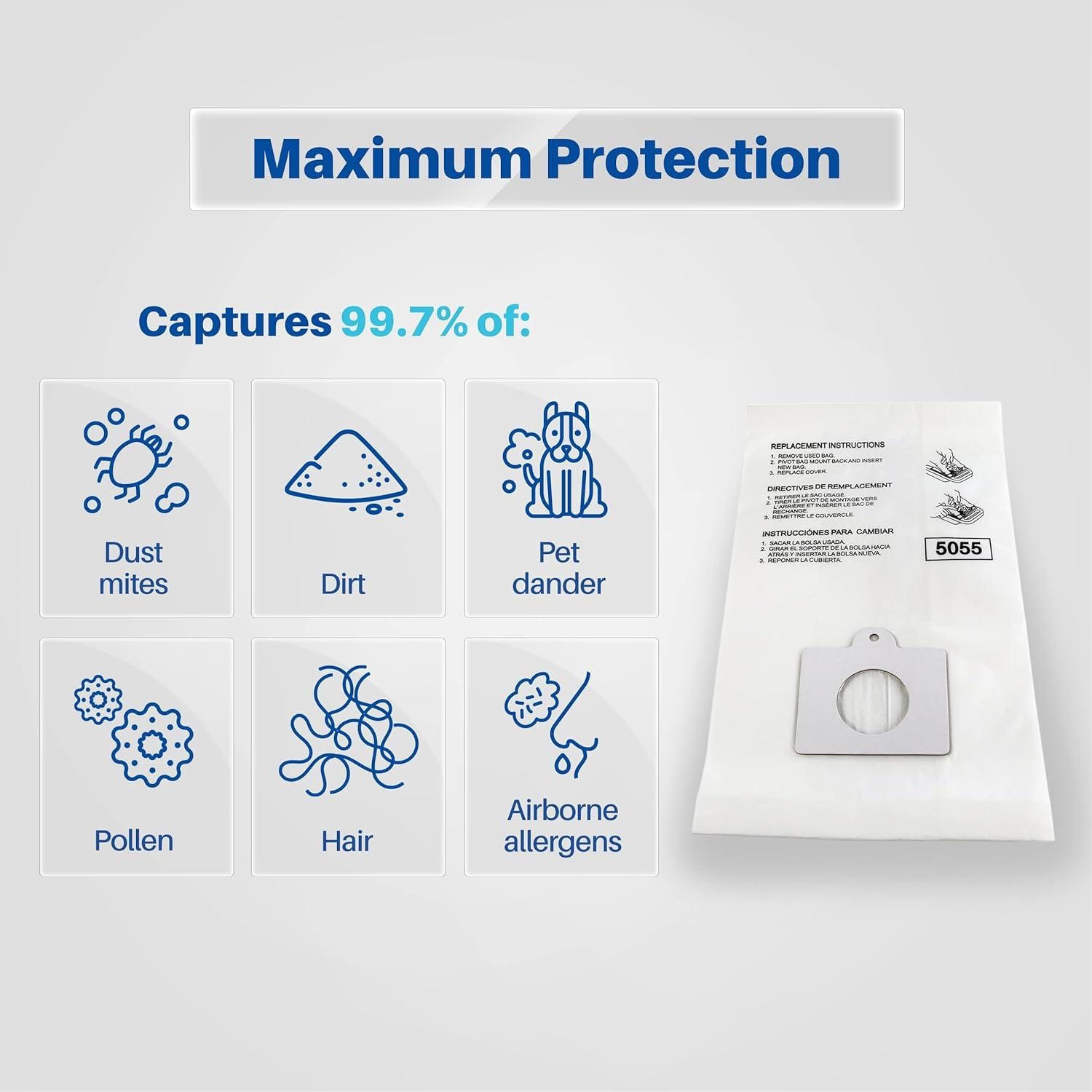 Bolsas de Vacío K&J para Aspiradoras Kenmore y Panasonic