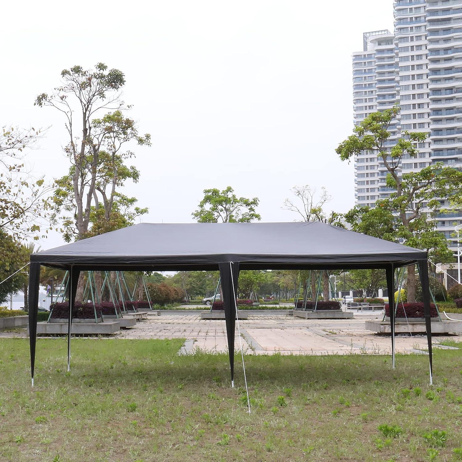 3x6m Outdoor Party Tents,Waterproof Patio Wedding Canopy Gazebos,Heavy Duty Commercial Canopy Tent,Outside Gazebo Event Shelter Tent,with 6 Removable Sidewalls,for Garden/Yard/Backyard (Black)