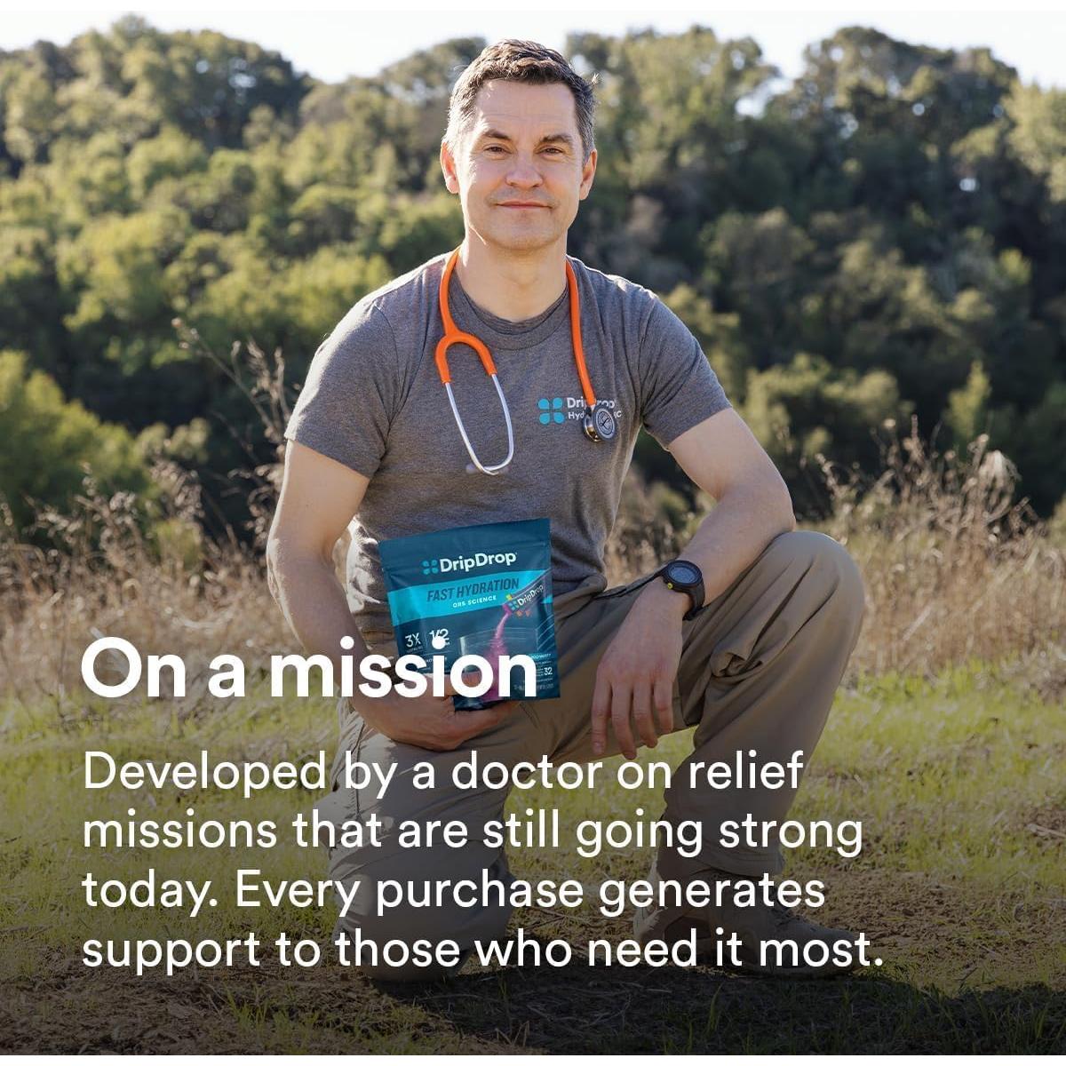 Hidratación Rápida DripDrop - 32 Paquetes de Electrolitos