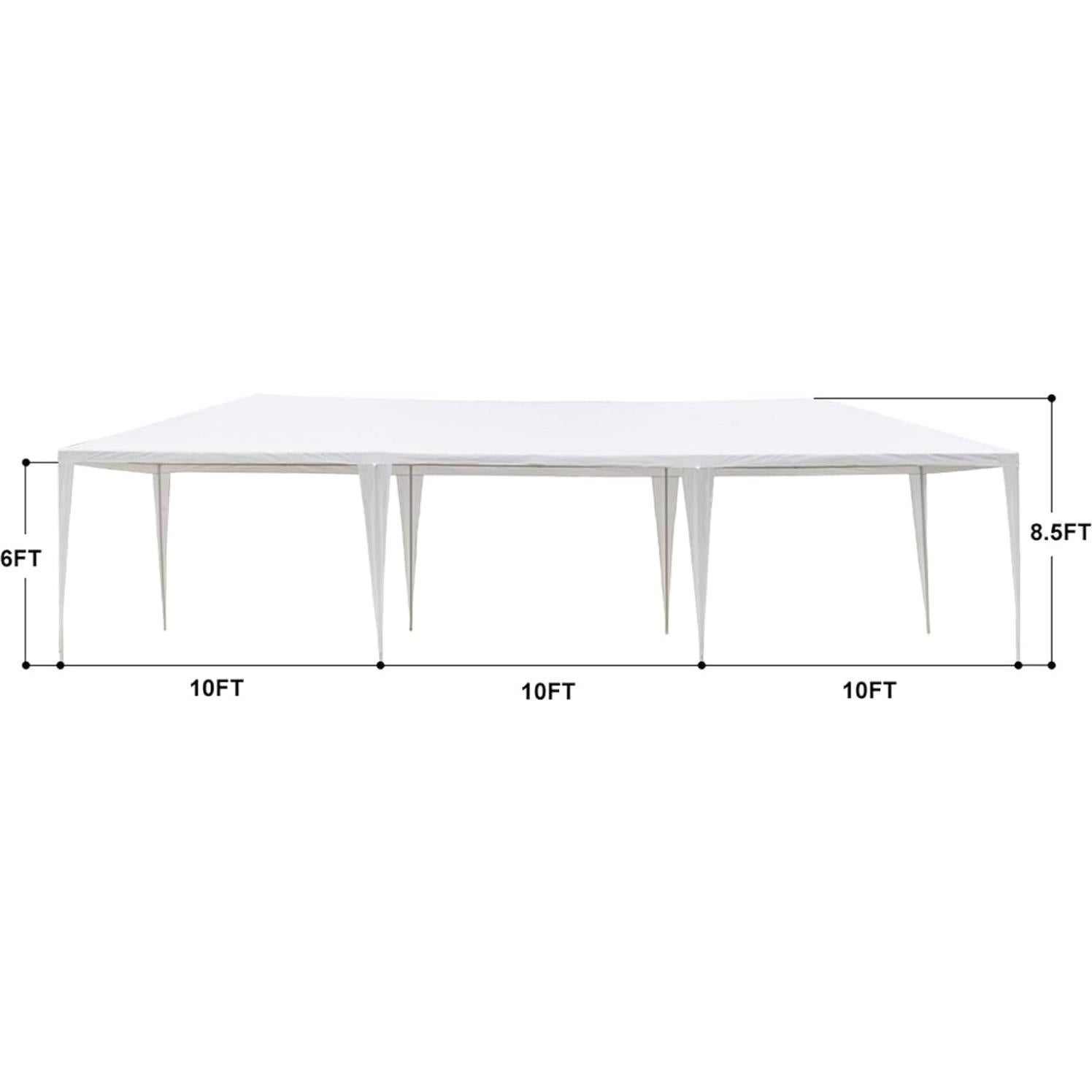 Carpa 10x3m ACLULION Blanca Impermeable para Eventos