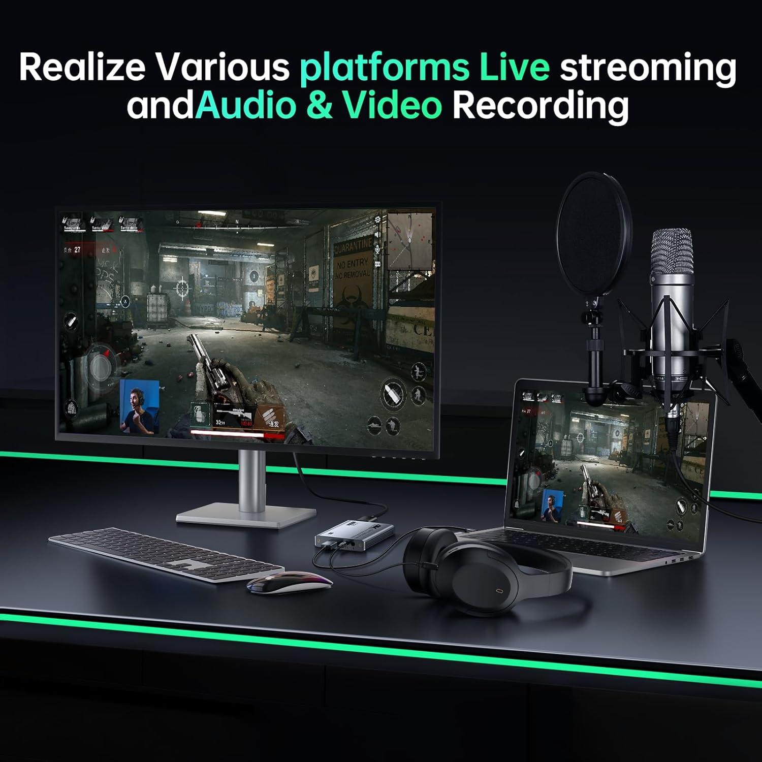 Tarjeta de Captura Fulfalic Pro 4K HDMI 60FPS USB 3.0