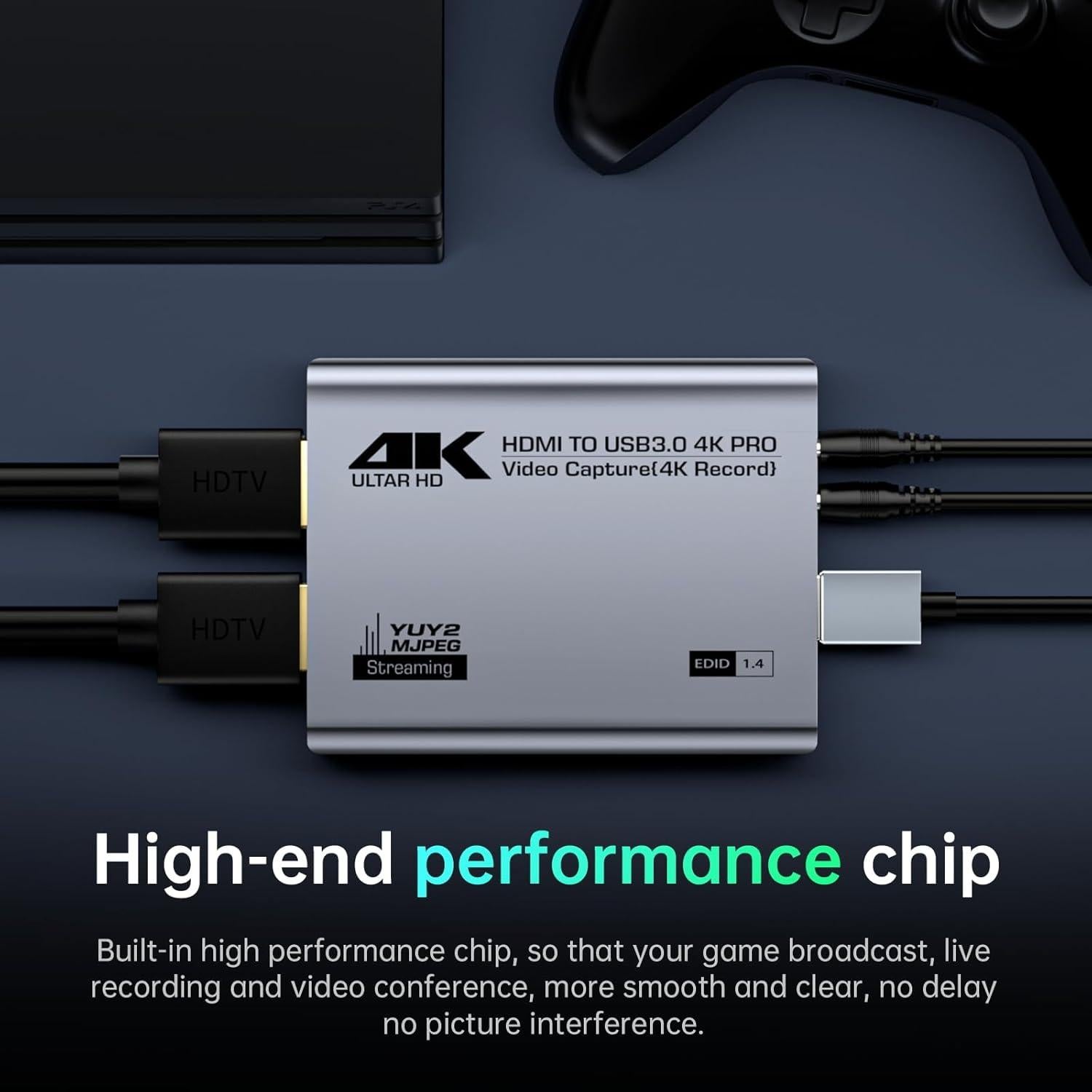 Tarjeta de Captura Fulfalic Pro 4K HDMI 60FPS USB 3.0