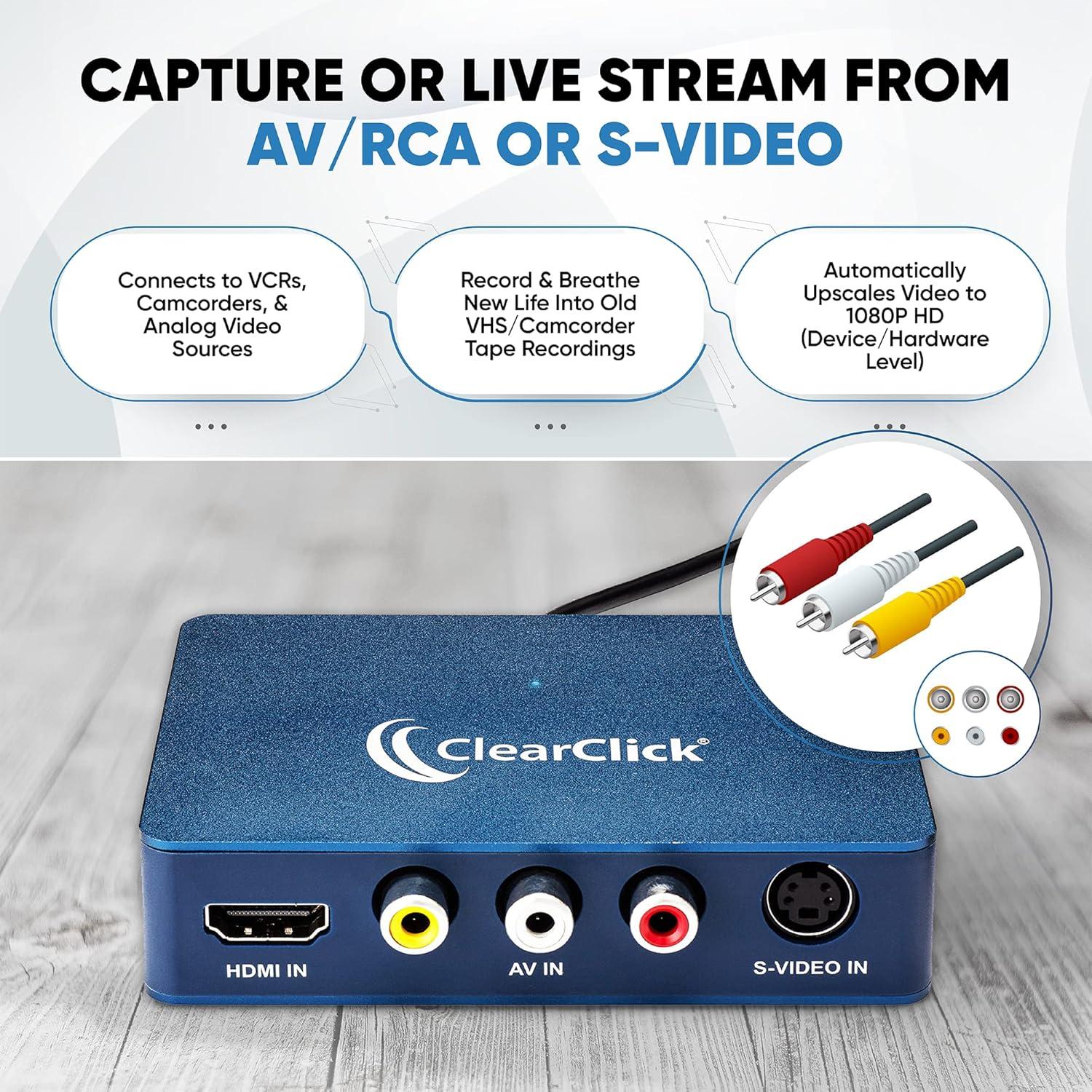 Dispositivo Captura Video USB-C ClearClick 1080P HDMI AV