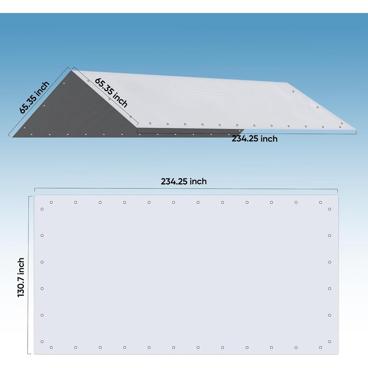 Cubierta de Techo Quictent 10x20 pies Gris Impermeable