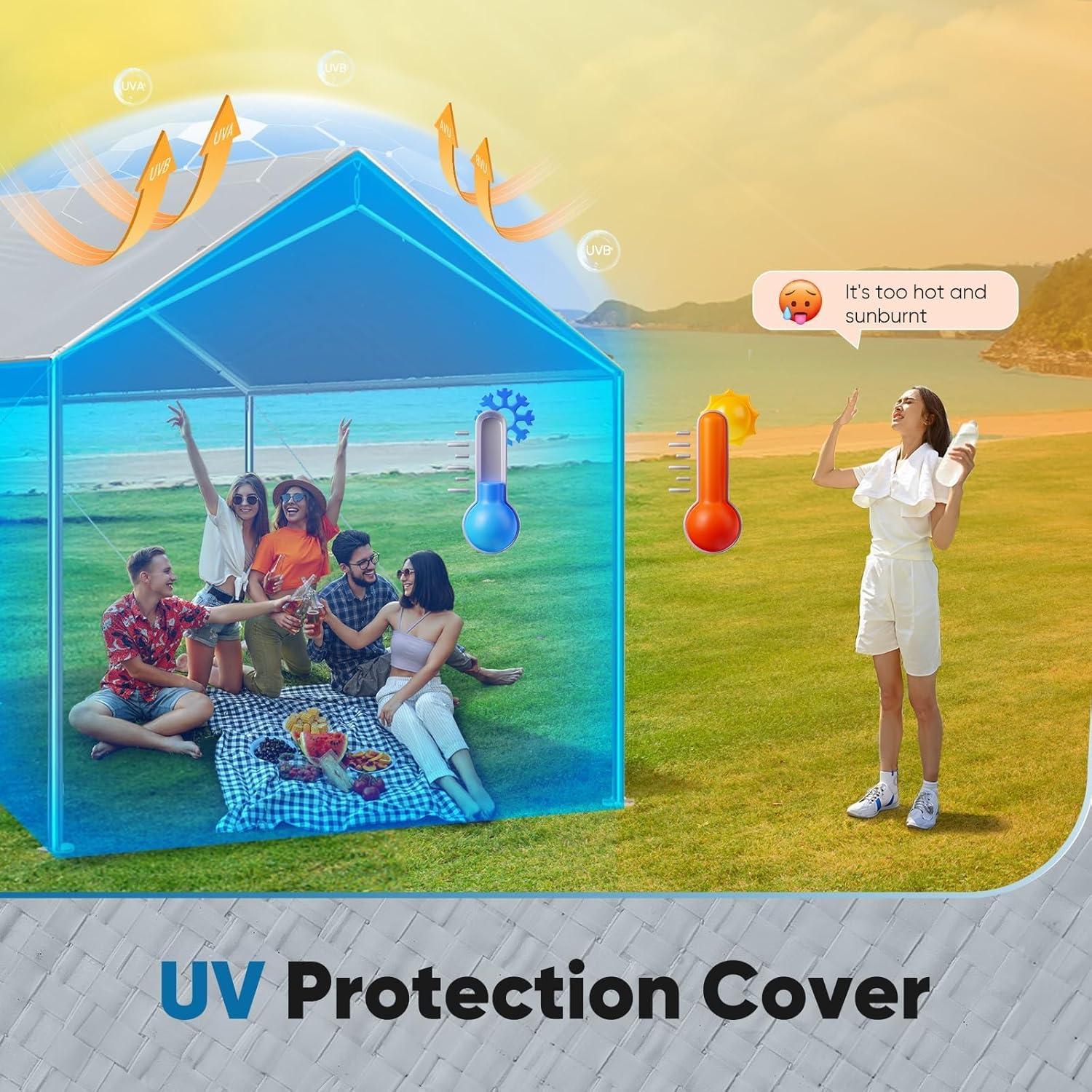 Cubierta de Techo Quictent 10x20 pies Gris Impermeable