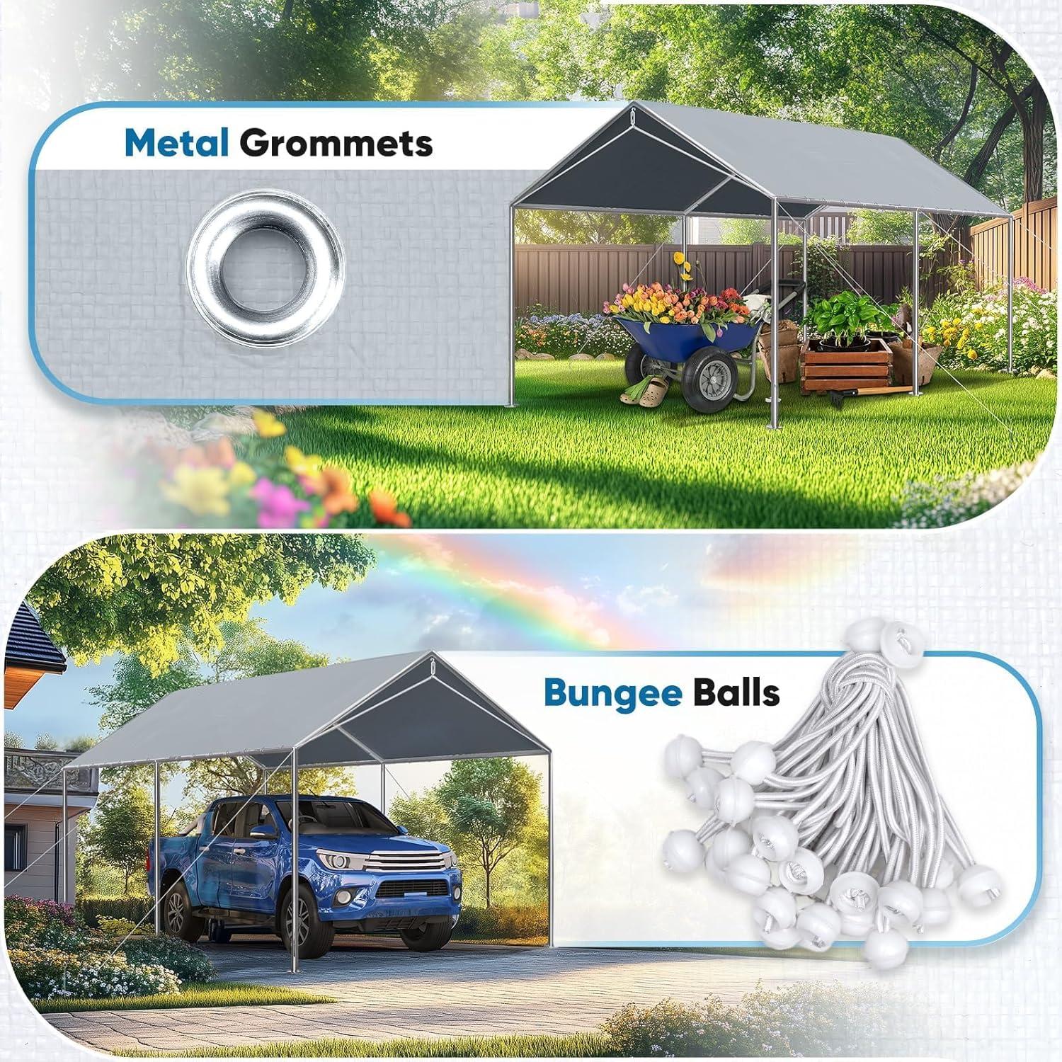 Cubierta de Techo Quictent 10x20 pies Gris Impermeable