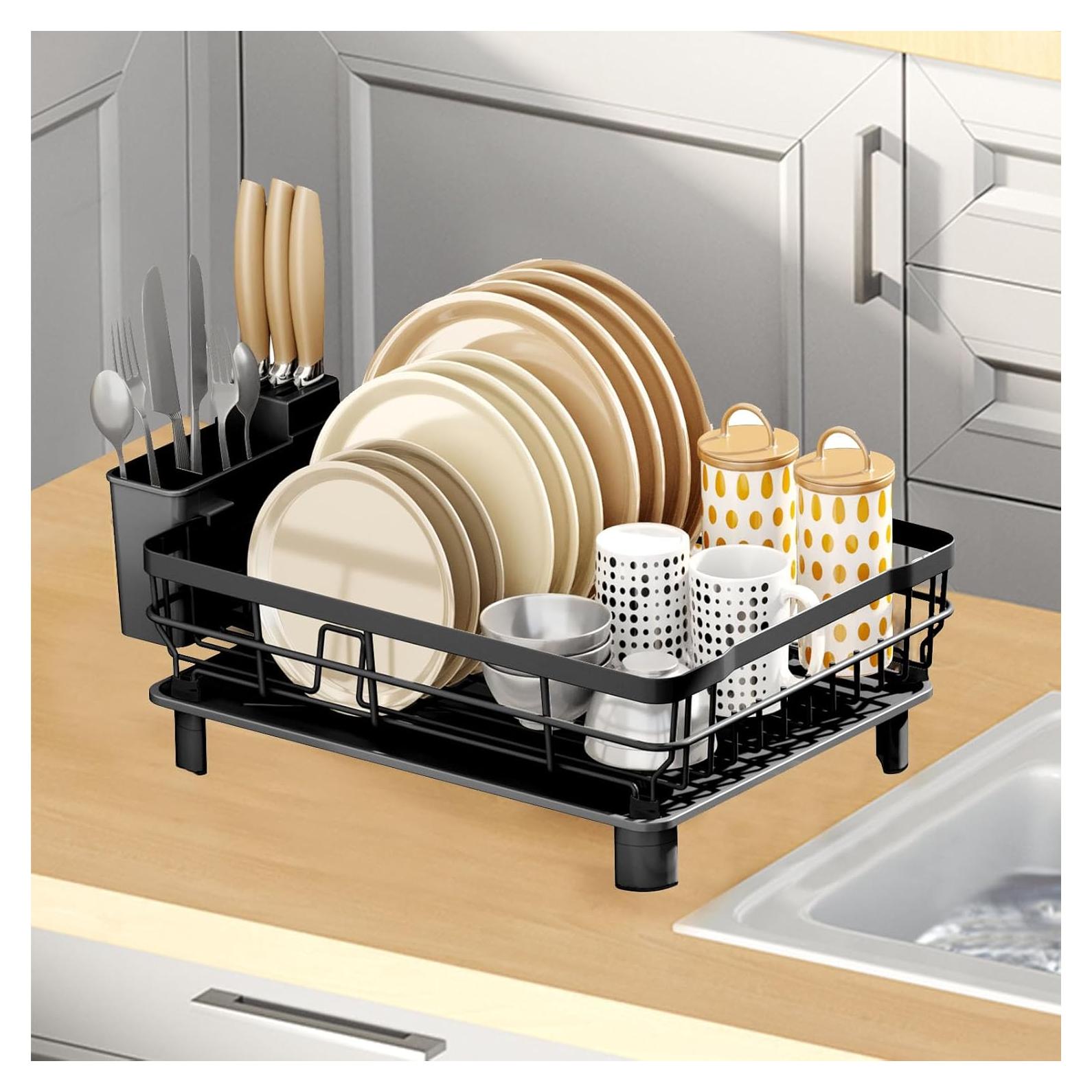 Escurridor de Platos GAXmi 1 Nivel Negro con Bandeja Drenaje