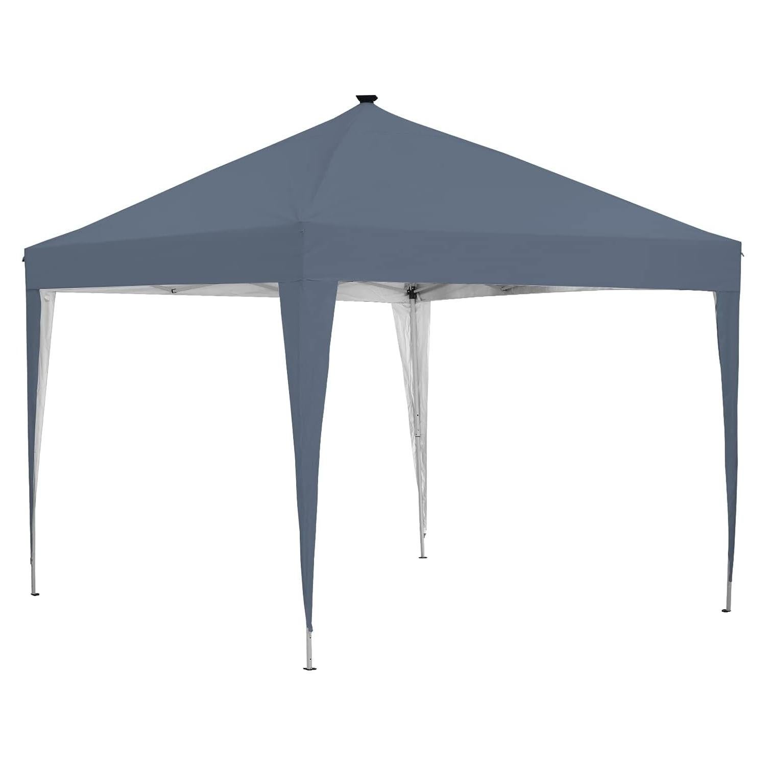 Carpa Plegable 3x3m Outdoor Basic con Luz LED Solar Gris