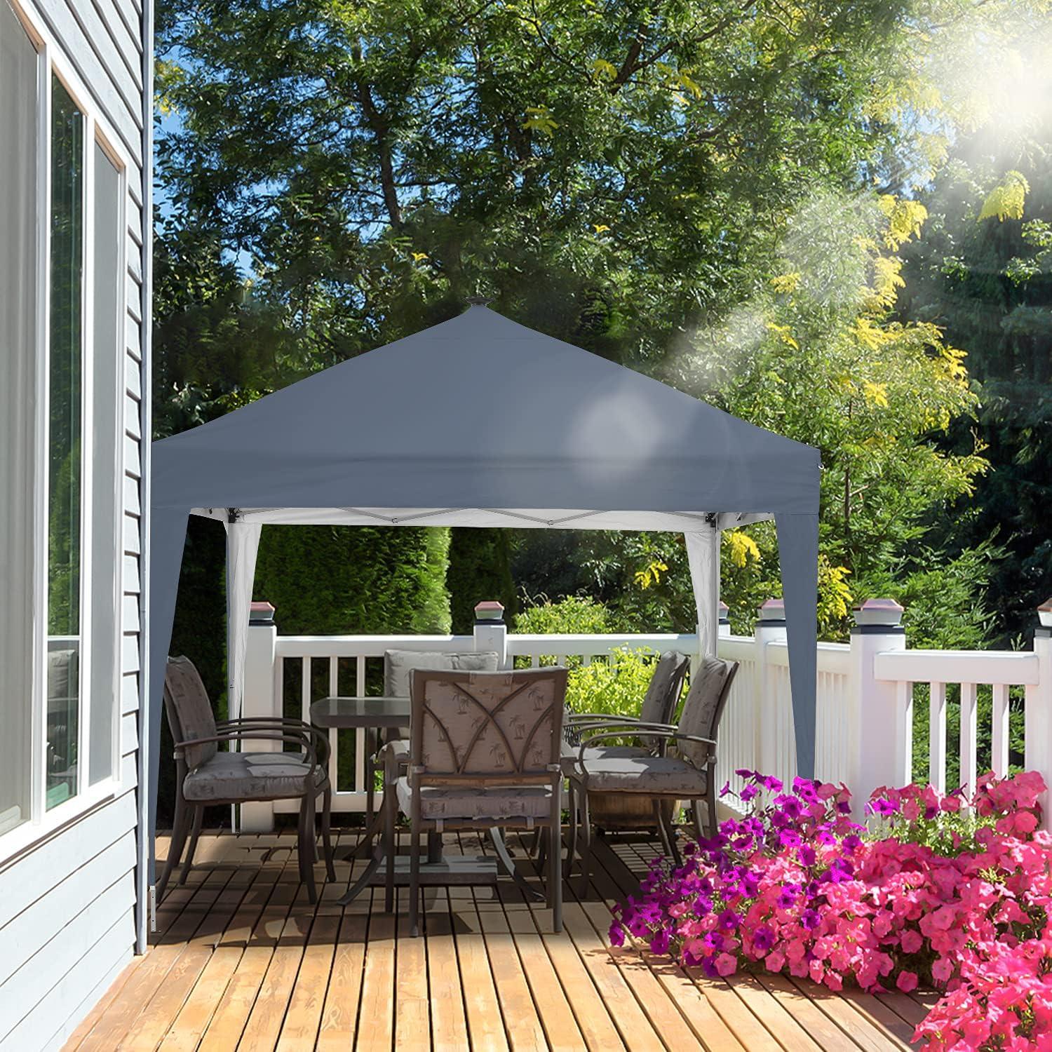 Carpa Plegable 3x3m Outdoor Basic con Luz LED Solar Gris