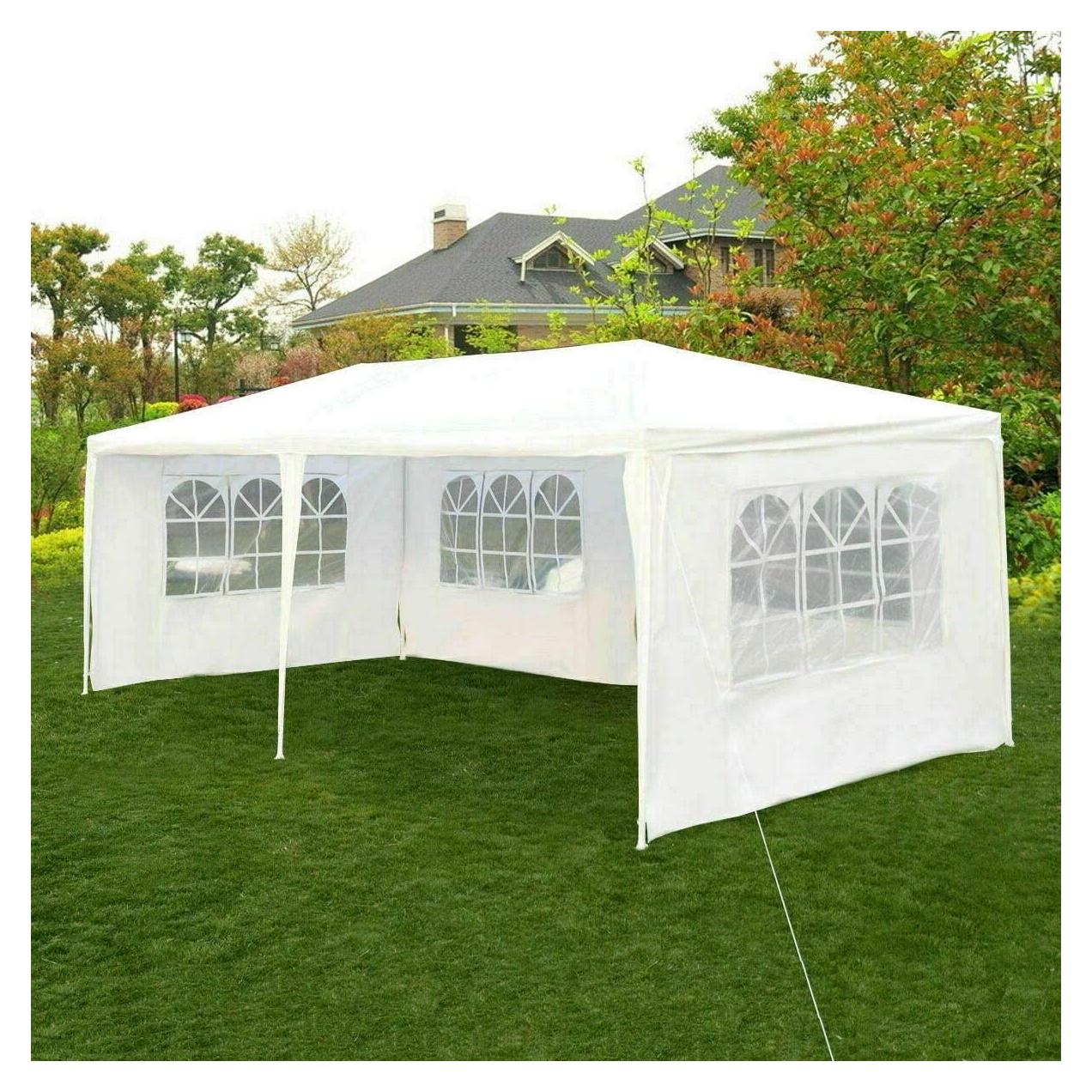 Carpa Tangkula 3x6m Blanca para Fiesta con Paredes Removibles