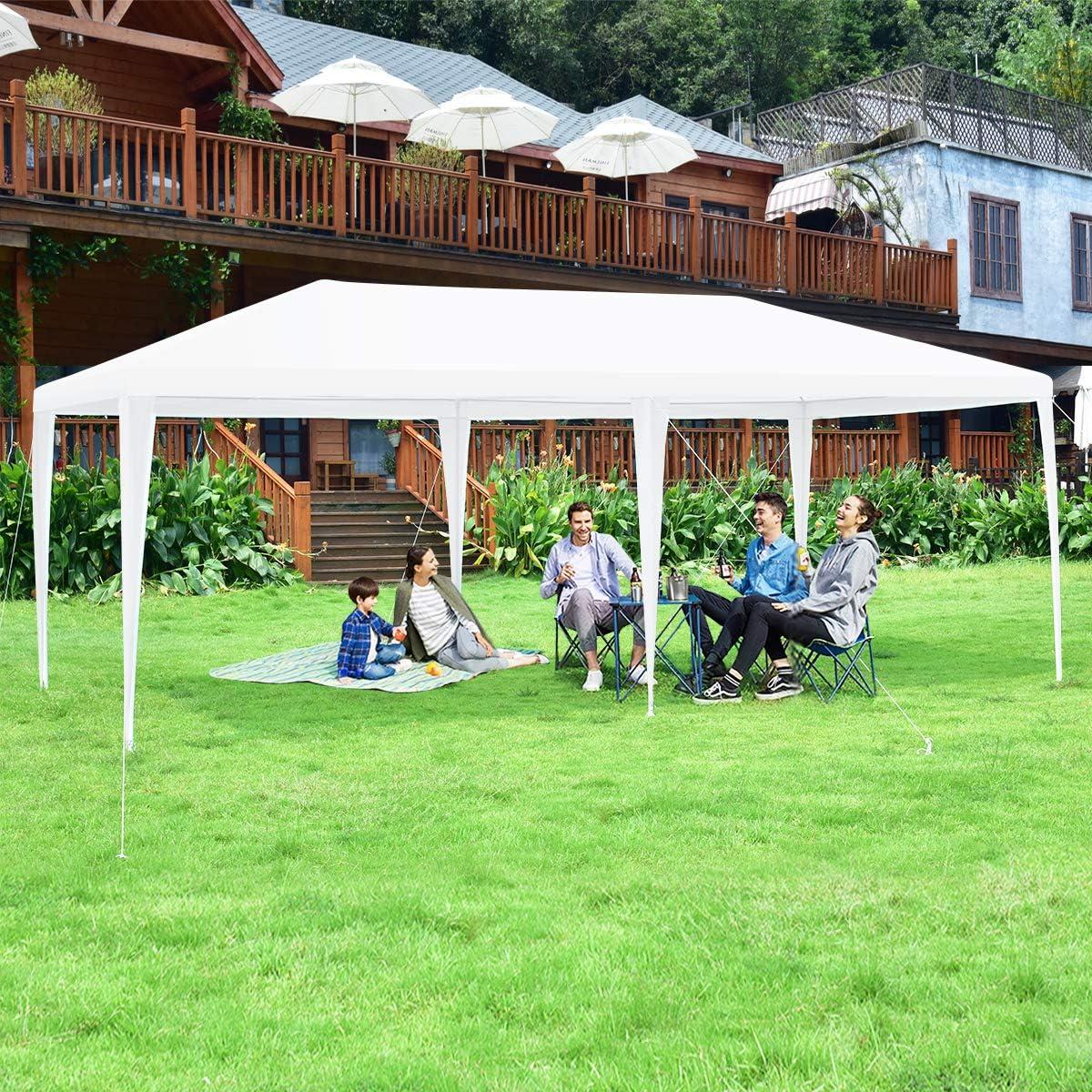 Carpa Tangkula 3x6m Blanca para Fiesta con Paredes Removibles