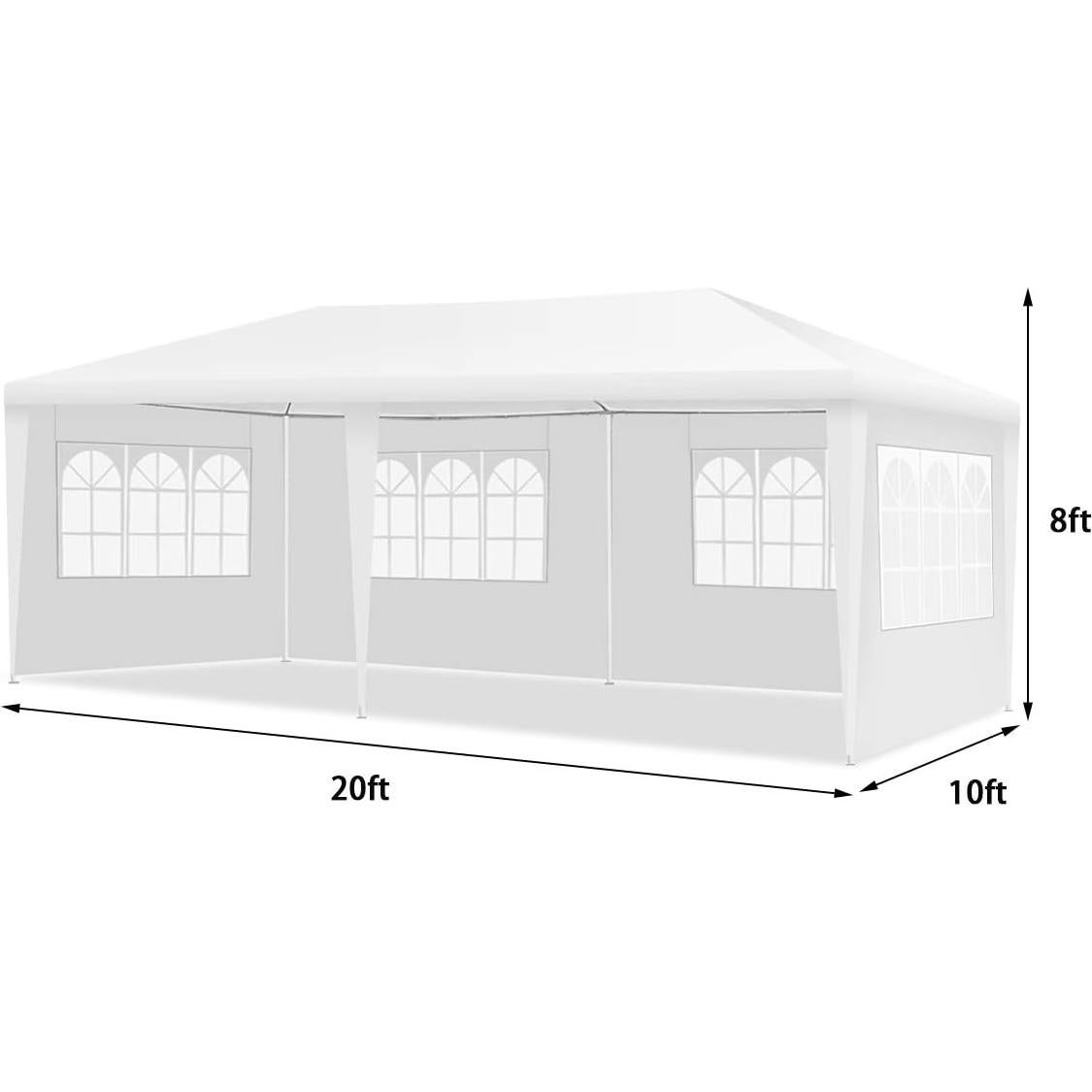 Carpa Tangkula 3x6m Blanca para Fiesta con Paredes Removibles
