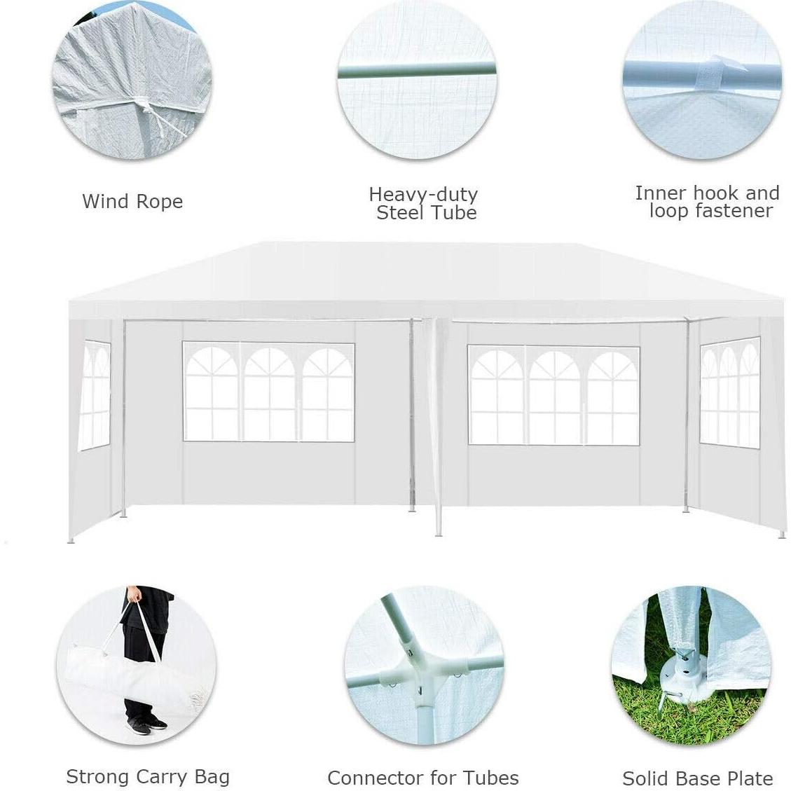 Carpa Tangkula 3x6m Blanca para Fiesta con Paredes Removibles
