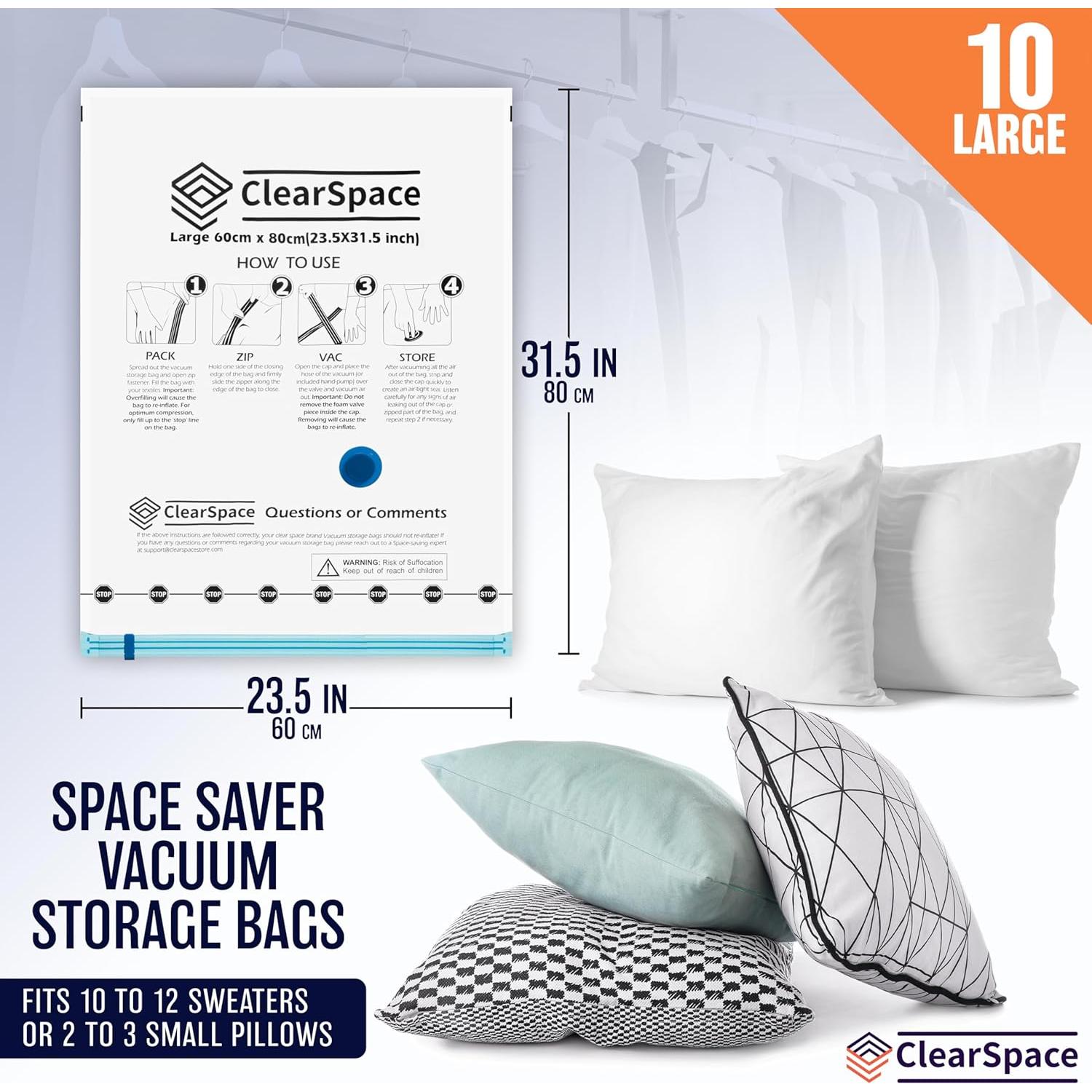 Bolsas de Sellado al Vacío ClearSpace 10 Grandes 60x81 cm