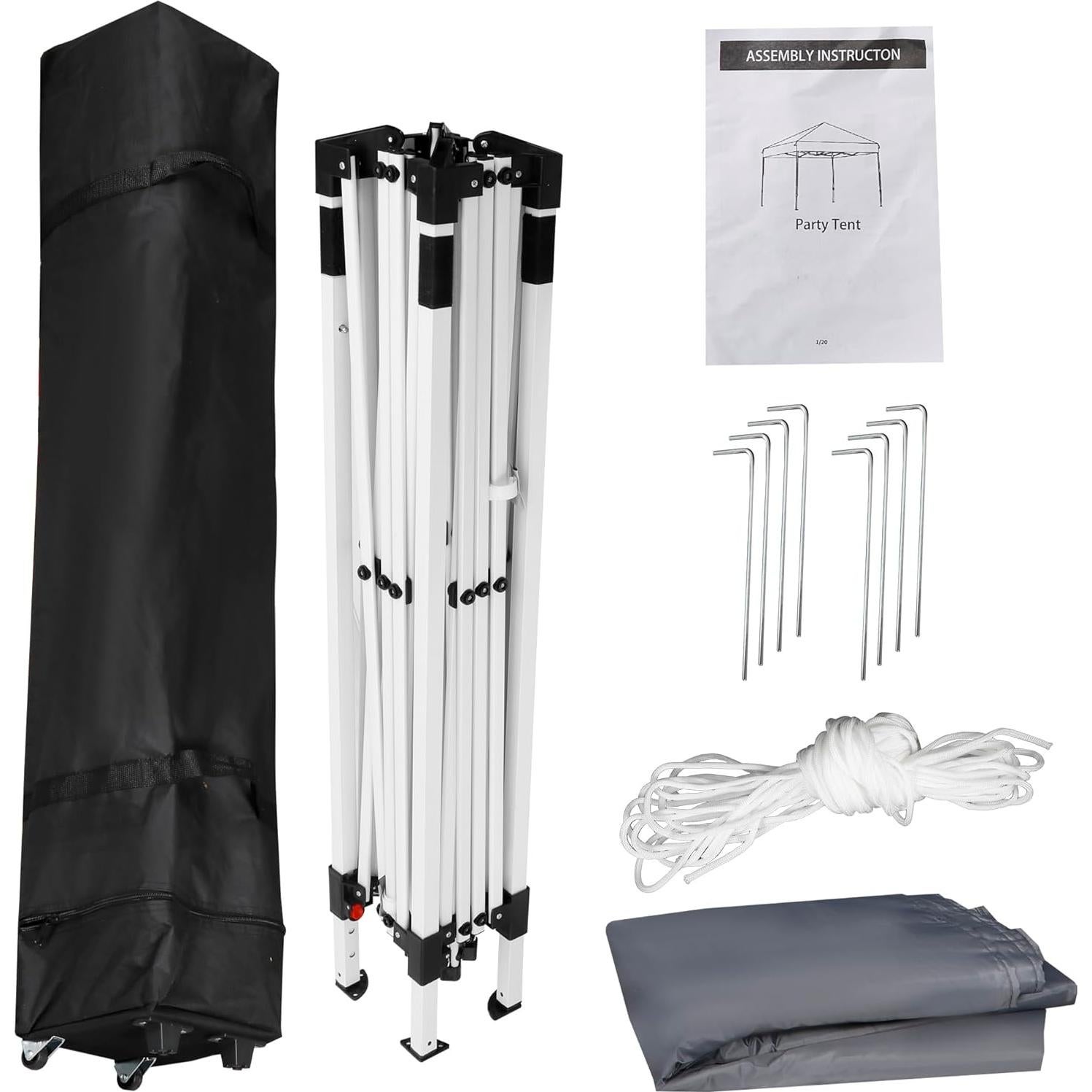 Carpa Plegable ZENY 3x3m Gris Impermeable con Altura Ajustable