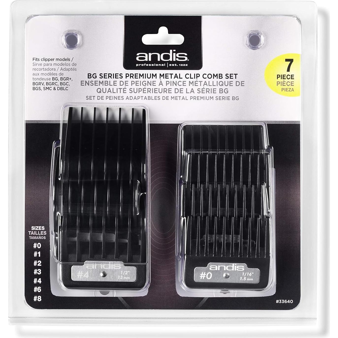 Conjunto de Peines Andis BG-Series Metal 7 Tamaños