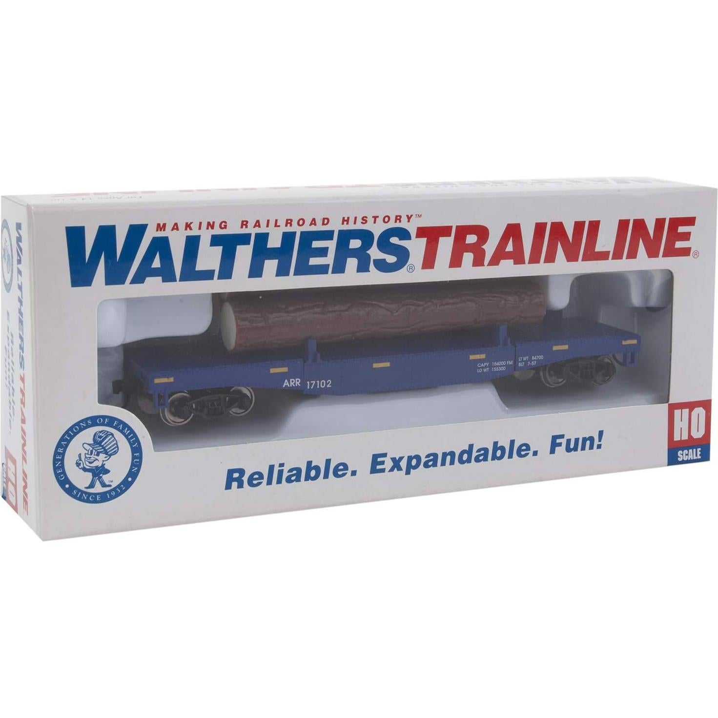 Carro Volquete de Troncos Walthers HO Alaska Railroad 3 Troncos