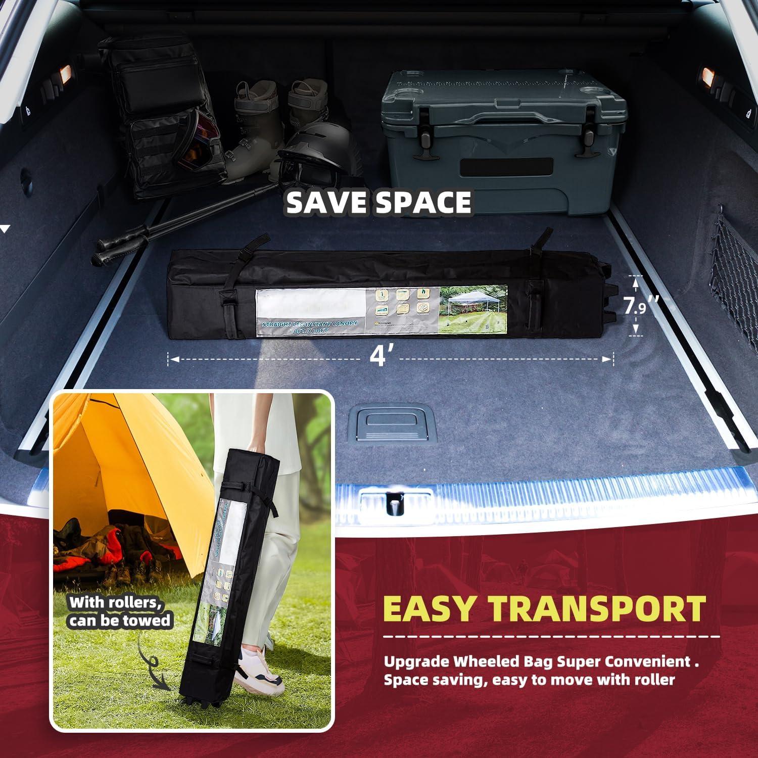 Carpa Plegable SAILARY 10x10 Resistente al Agua Negra