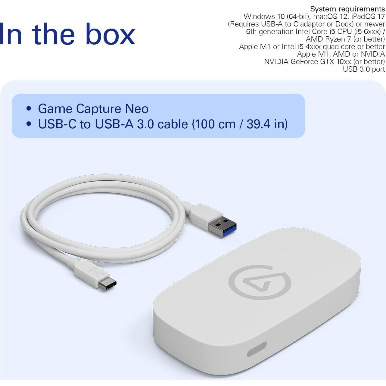 Tarjeta de Captura Elgato Game Capture Neo 4K60 HDR USB