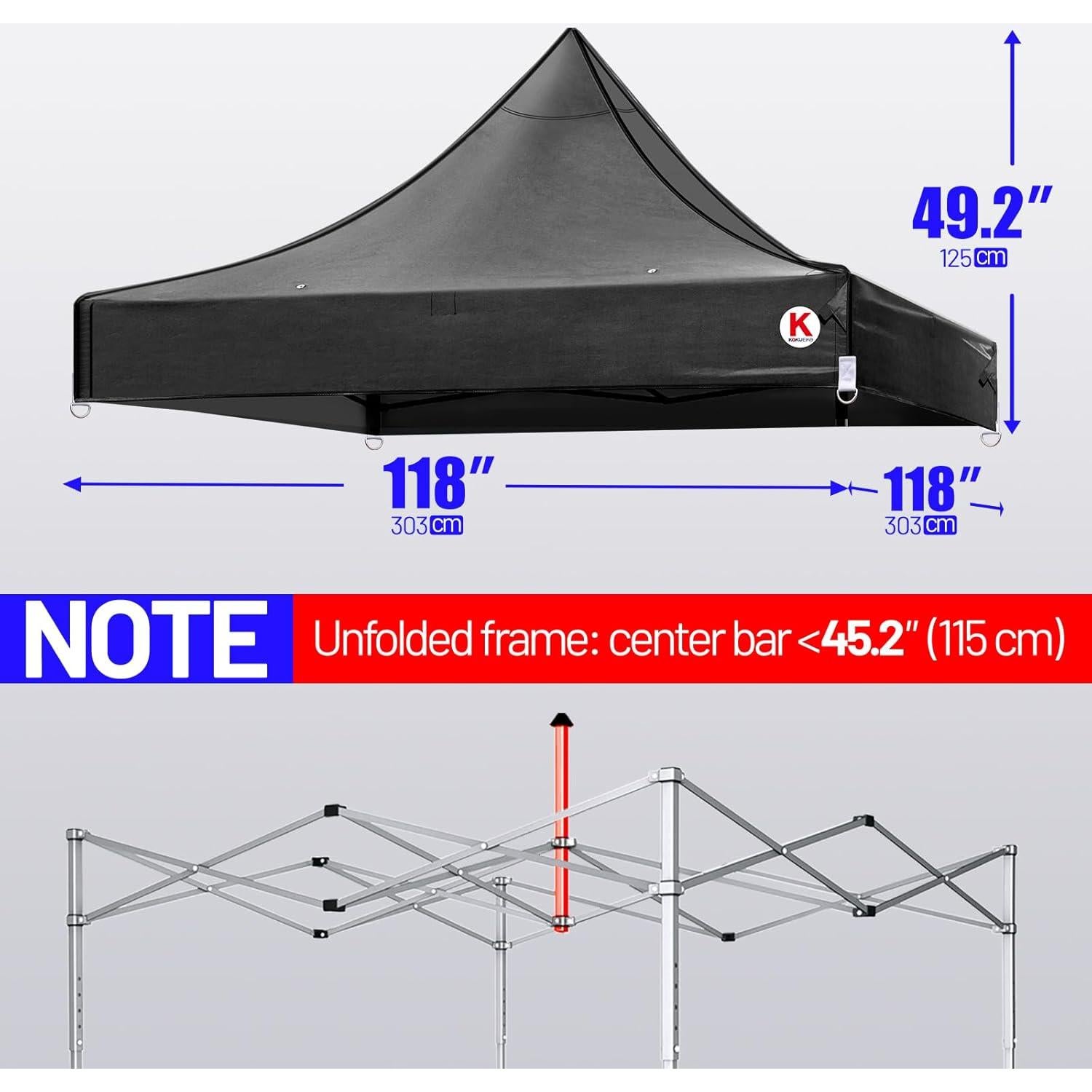 Cubierta Superior Carpa Plegable 10x10 KaKuEike Impermeable