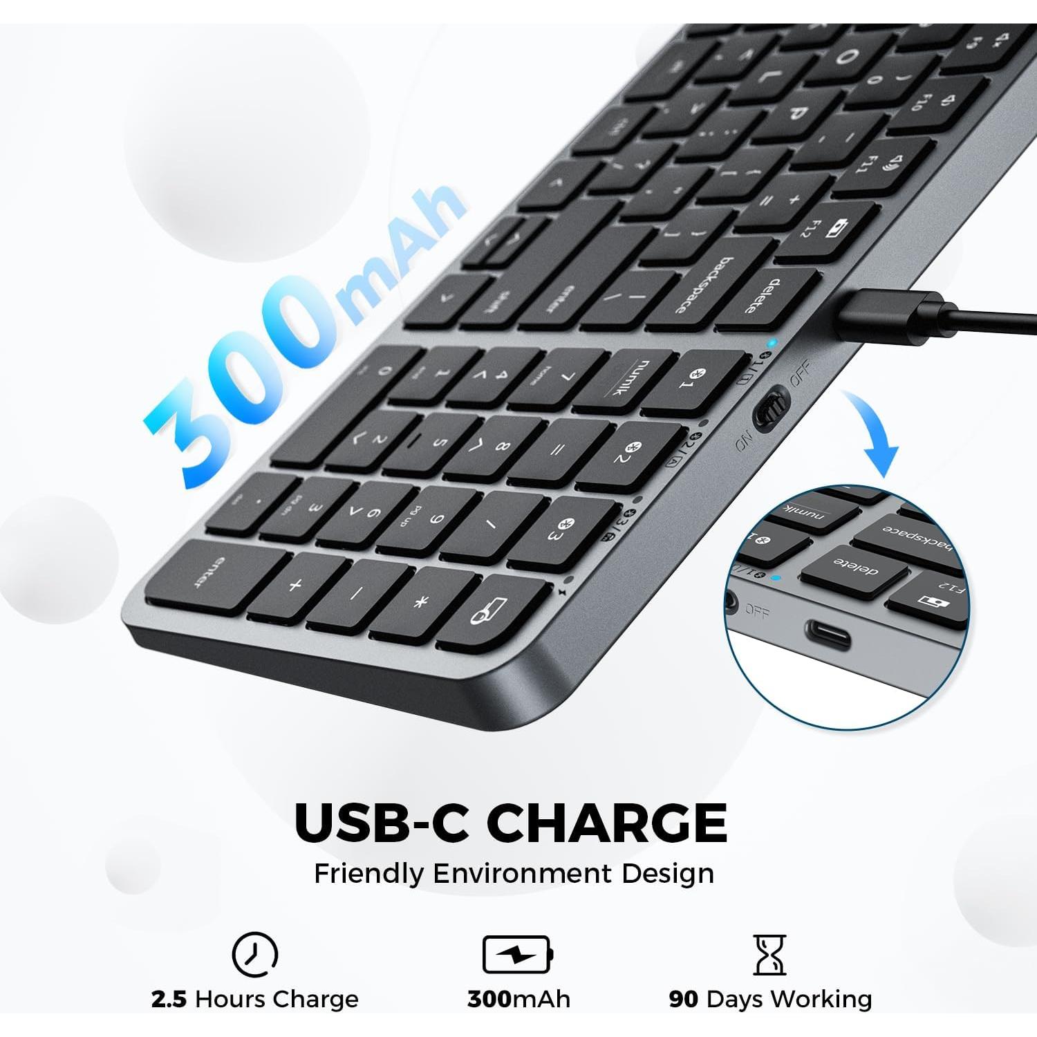 Teclado Bluetooth iClever BK20, compacto y recargable