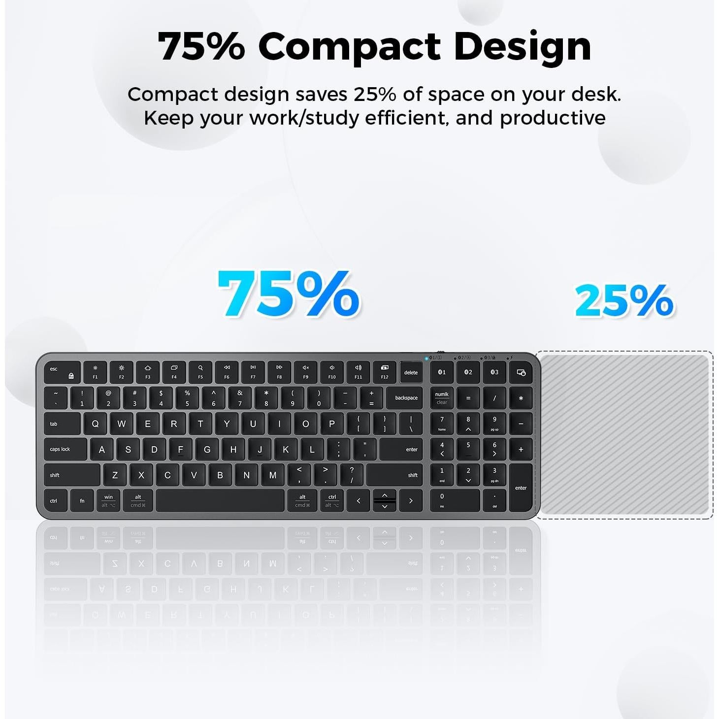 Teclado Bluetooth iClever BK20, compacto y recargable